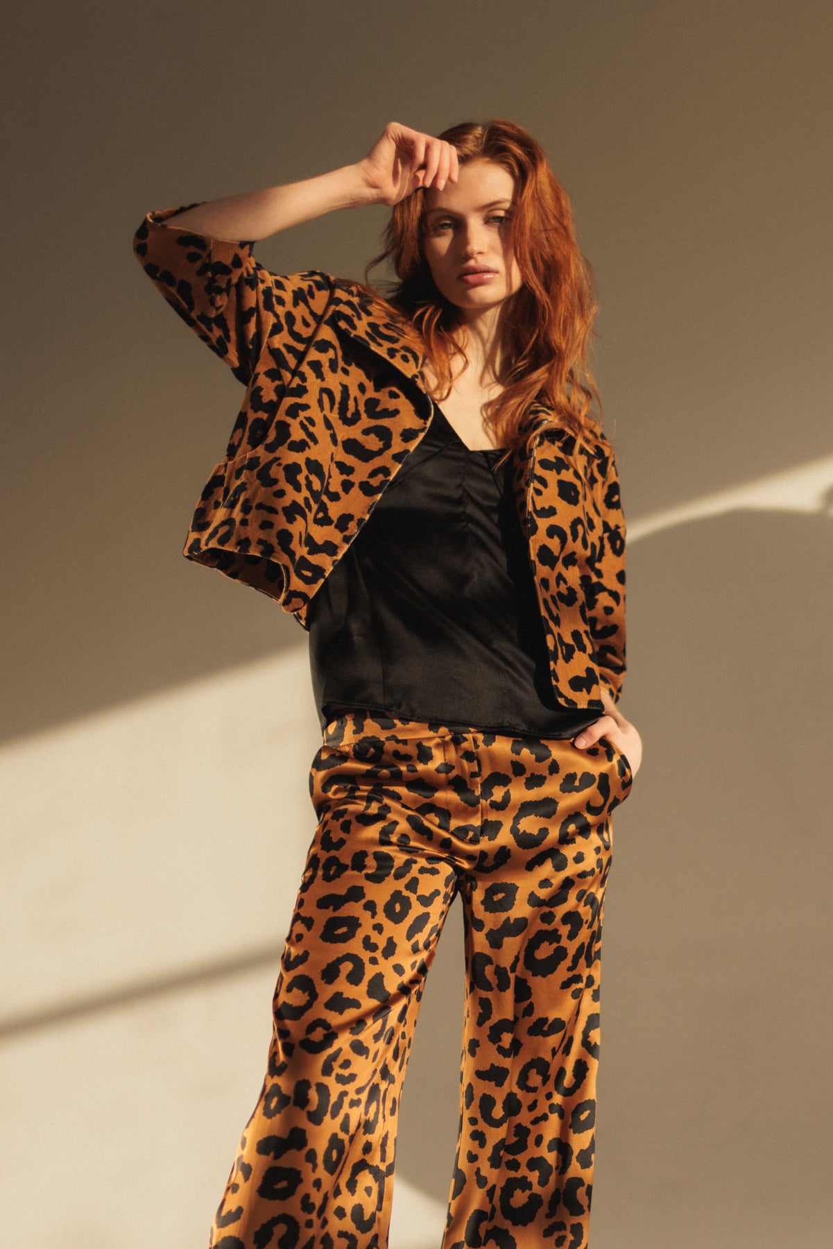 Stella Silk Pant - Cheetah