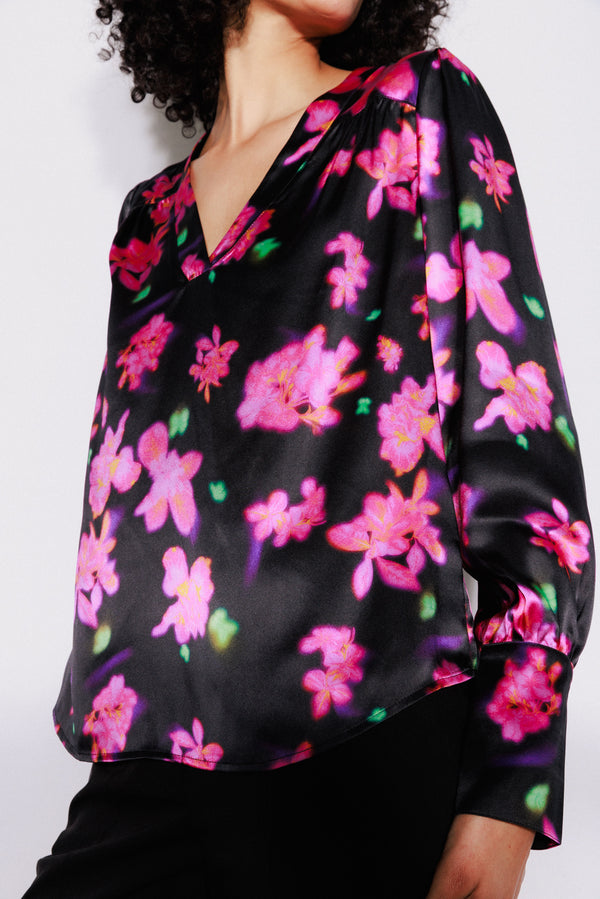 Zaria Blouse - Neon Flower