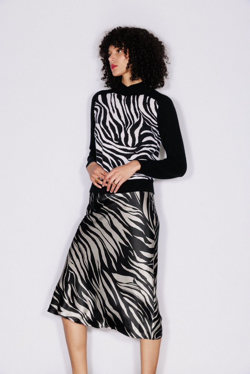 Siena Slip Skirt - Zebra