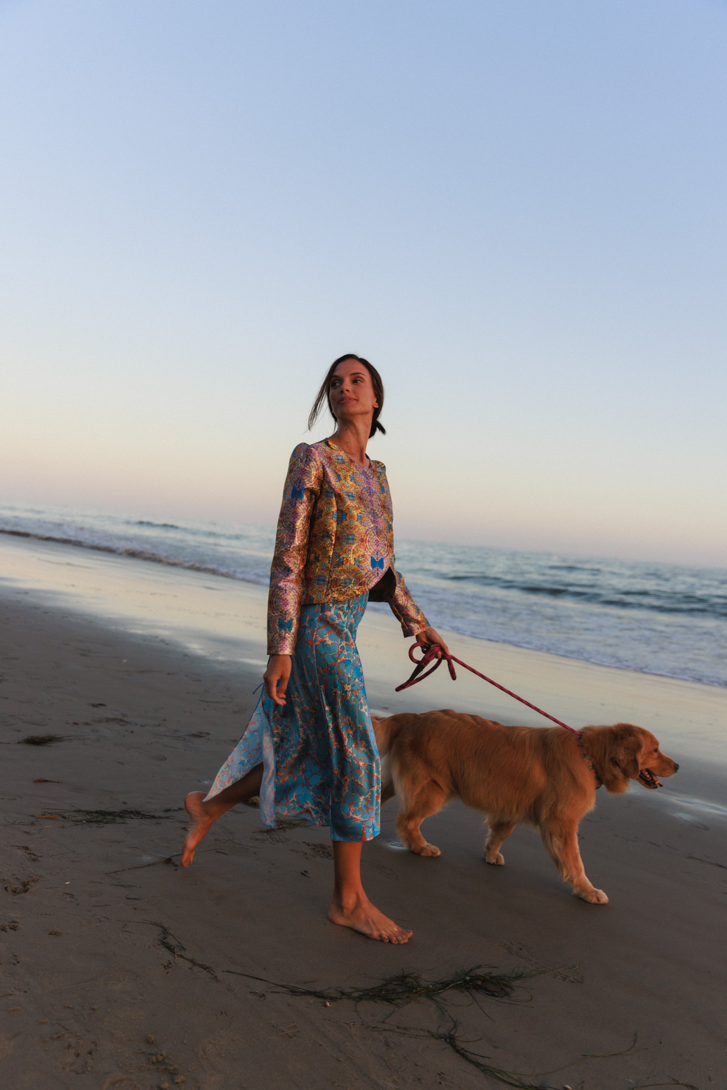 Lydia Cropped Jacquard Jacket - Butterfly Swirl