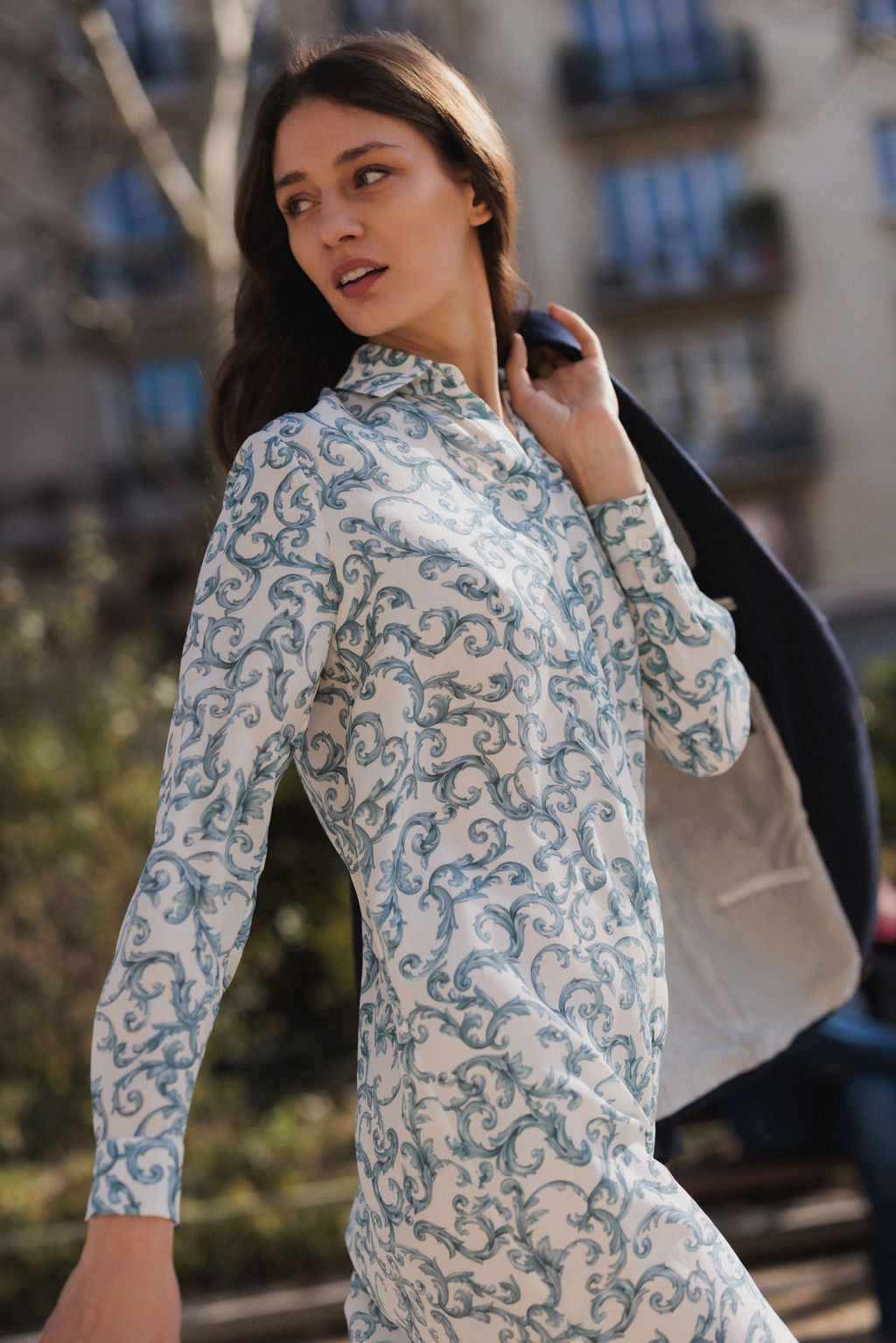 Sophie Button Down Dress - Azulejo