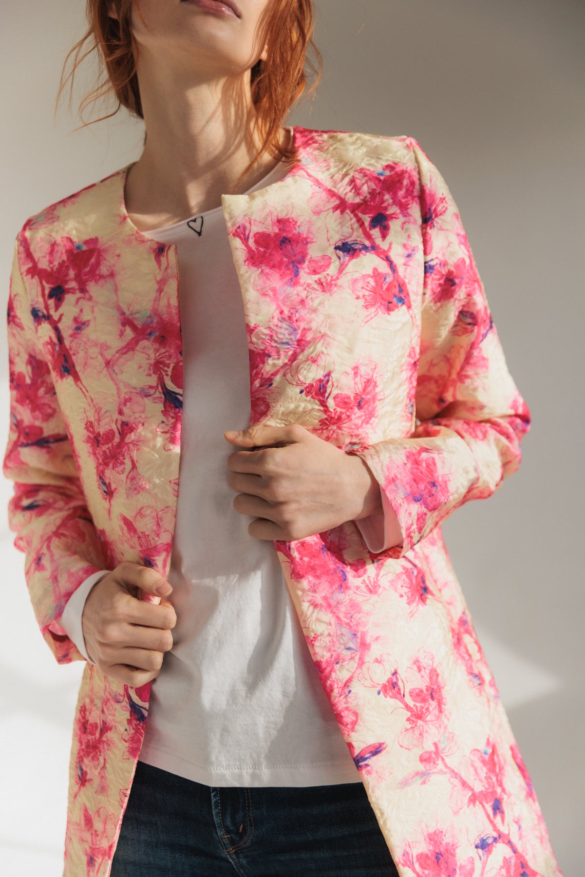 Margot Car Coat - Cherry Blossom