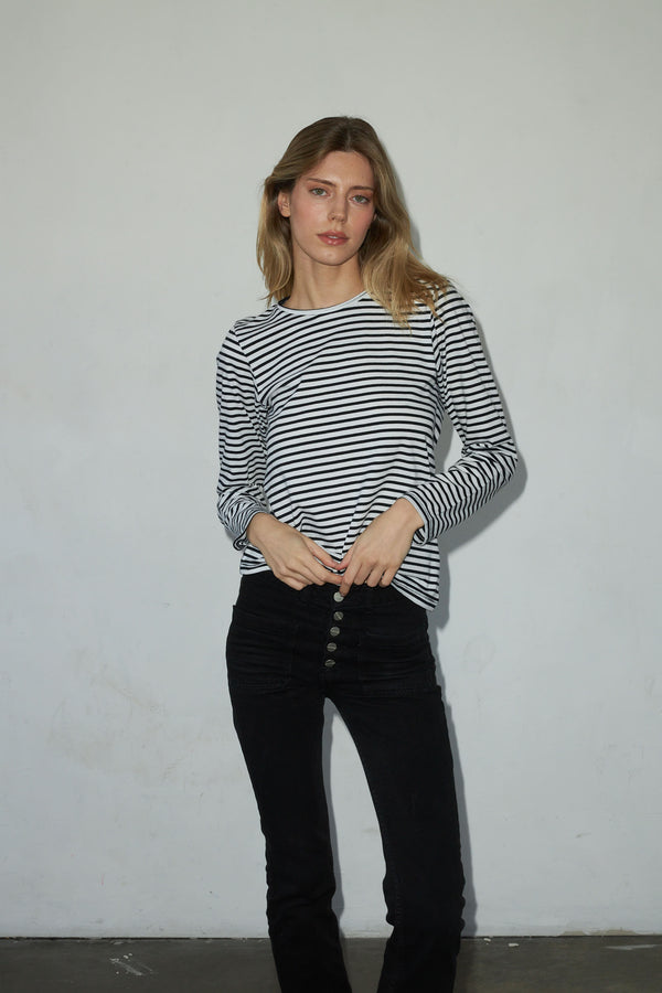 B/W Stripe T-Shirt - Long Sleeve