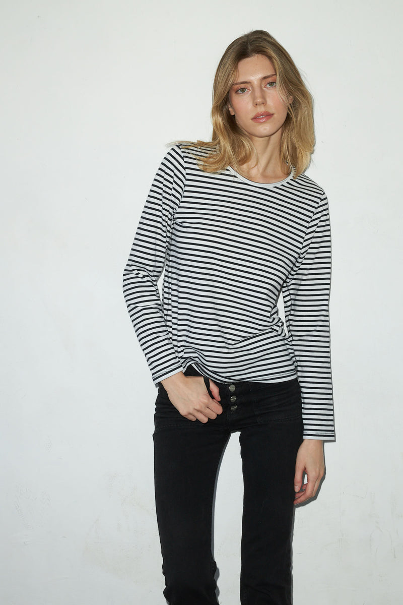 B/W Stripe T-Shirt - Long Sleeve