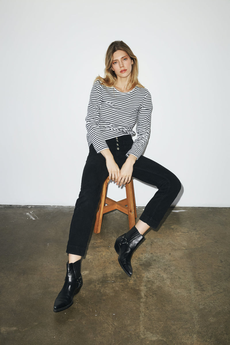 B/W Stripe T-Shirt - Long Sleeve