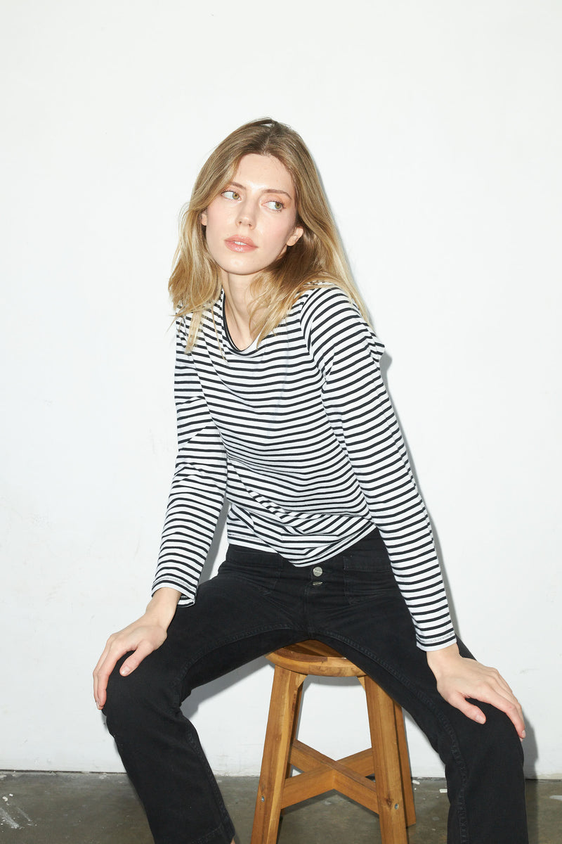 B/W Stripe T-Shirt - Long Sleeve