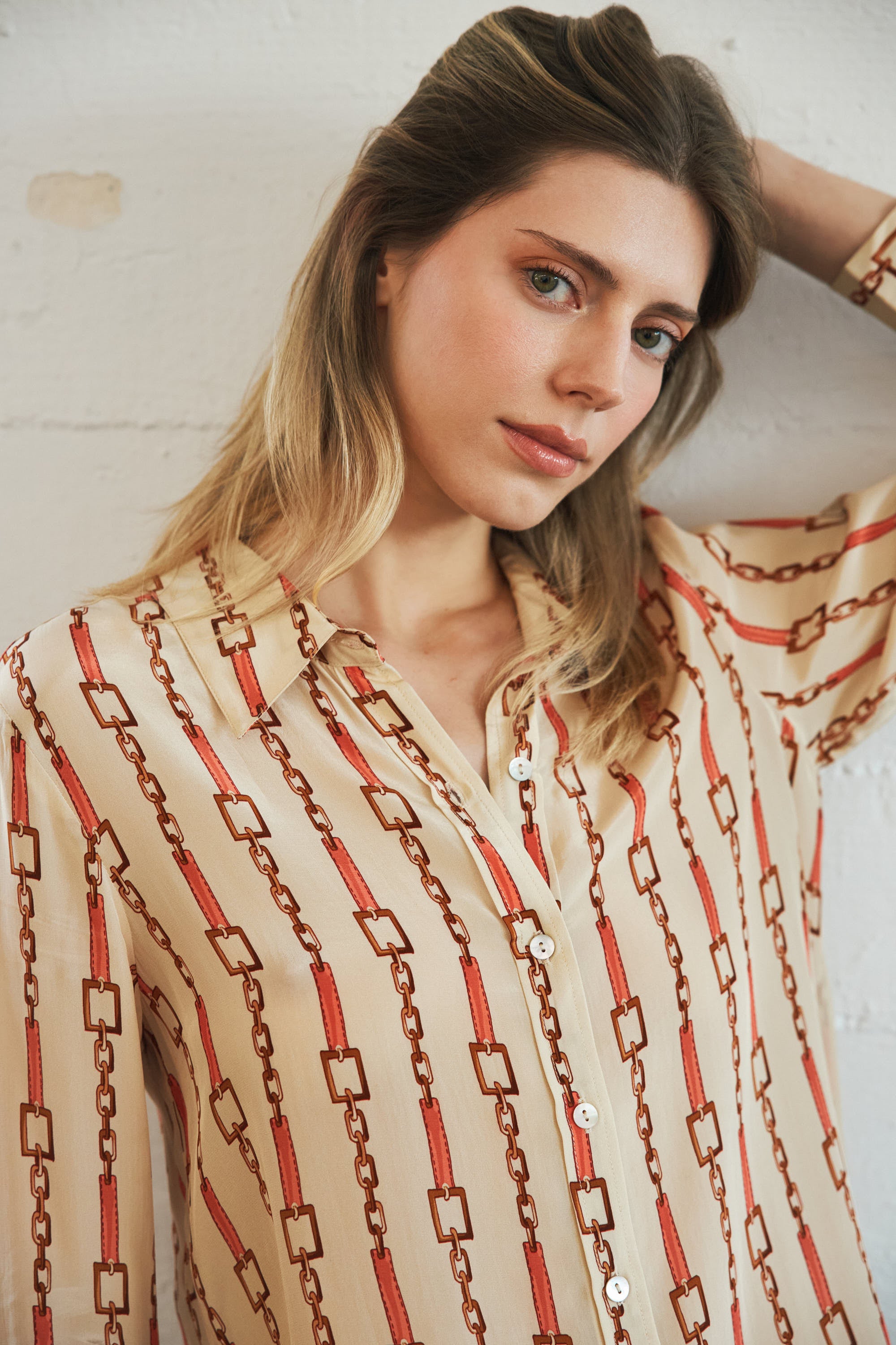 Sage Blouse - Coral Chain