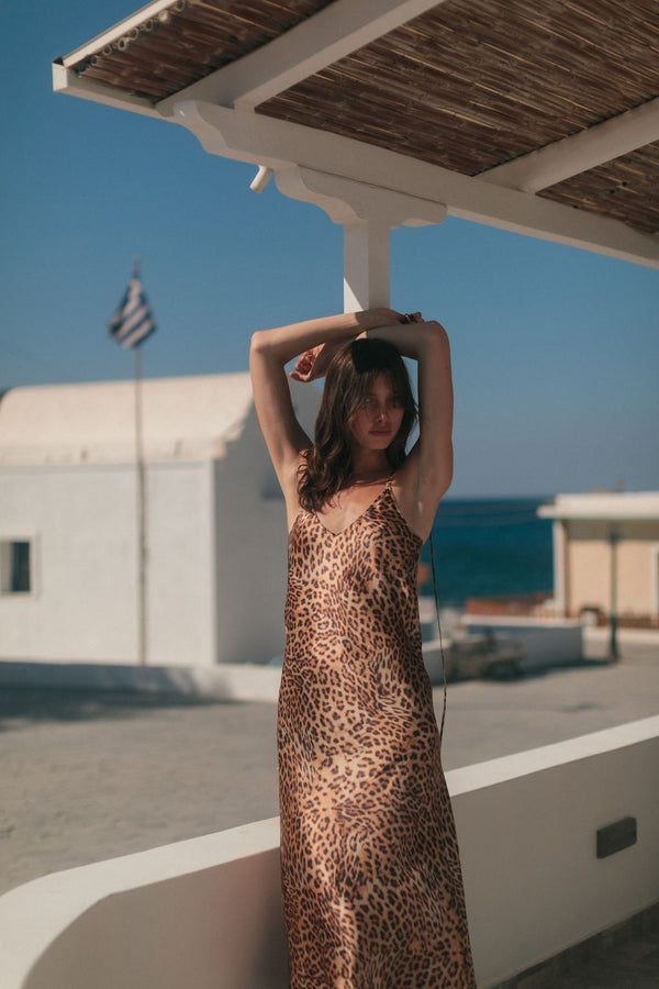 Emma Slip Dress - Soft Leopard