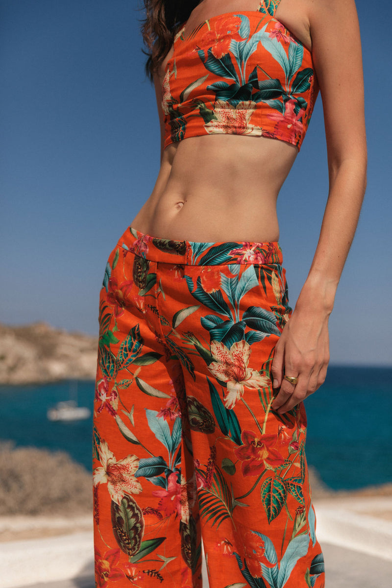 Stella Pant - Orange Tropical