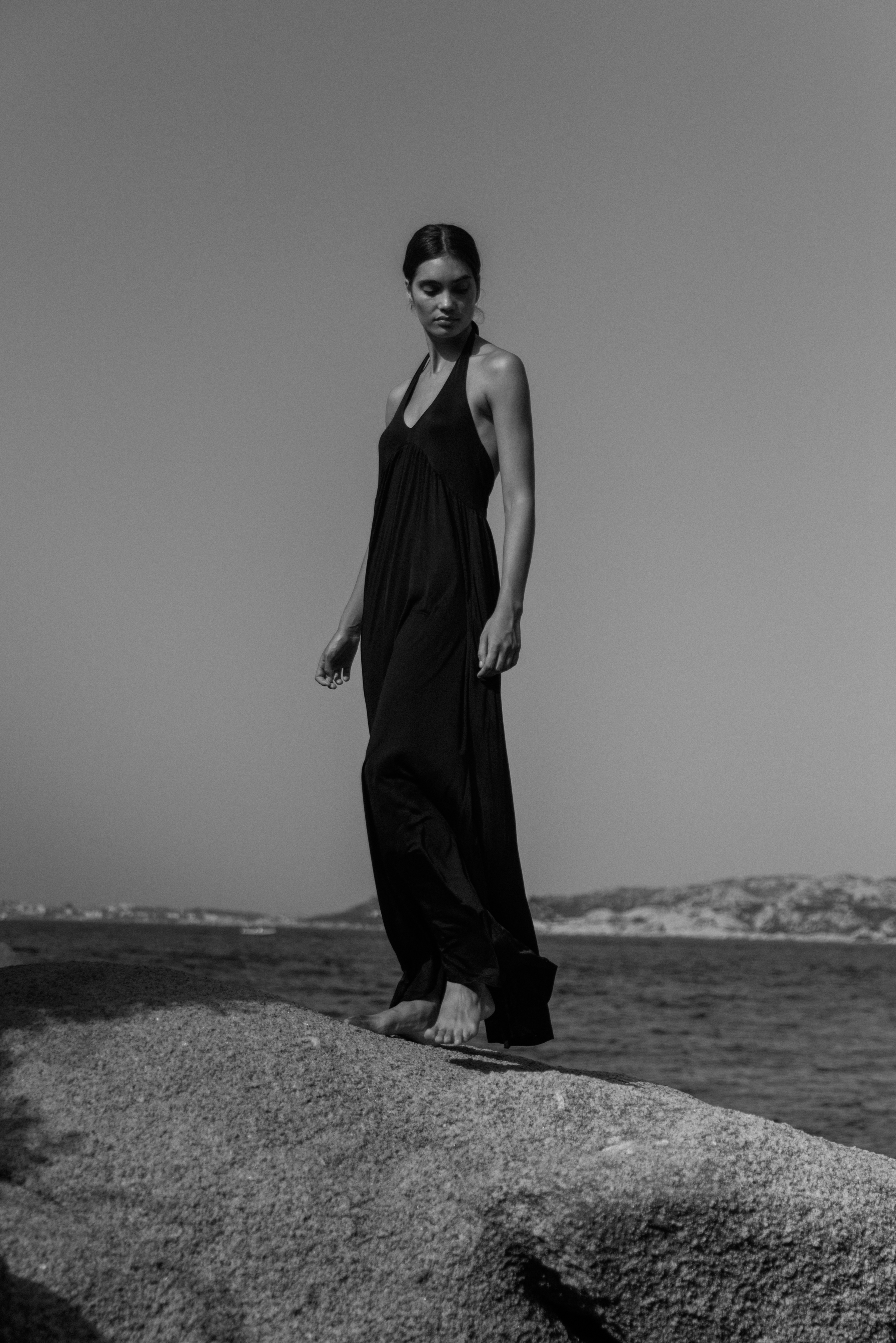 Anna Halter Dress - Black