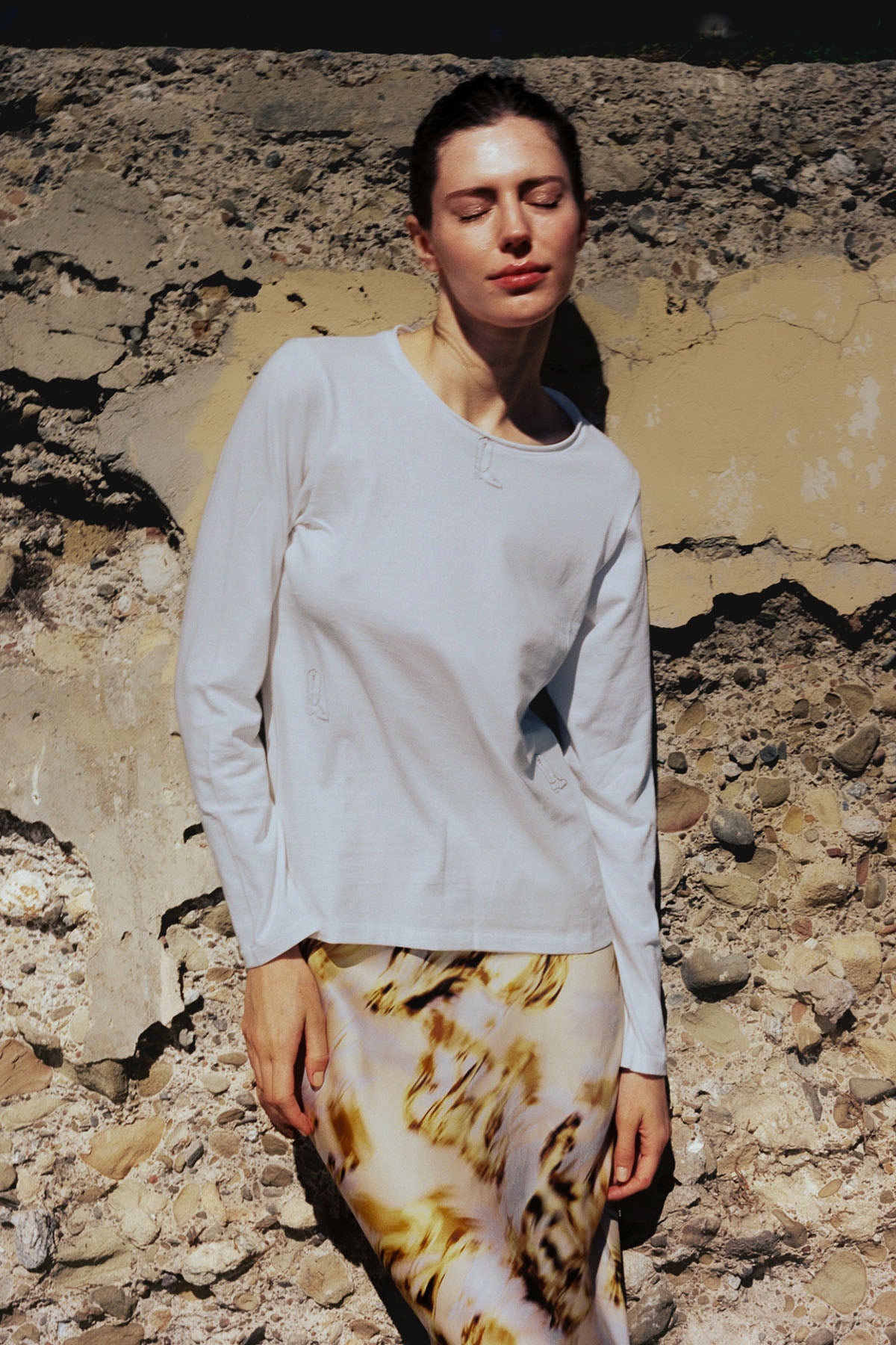 Embroidered Cotton T-Shirt Long Sleeve - Boot