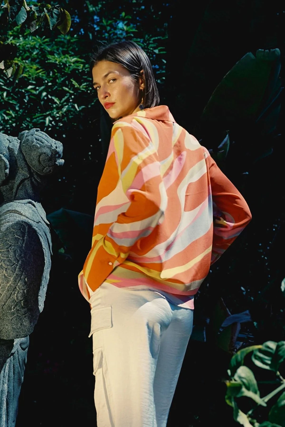 Daria French Cuff Silk Blouse - Sherbet