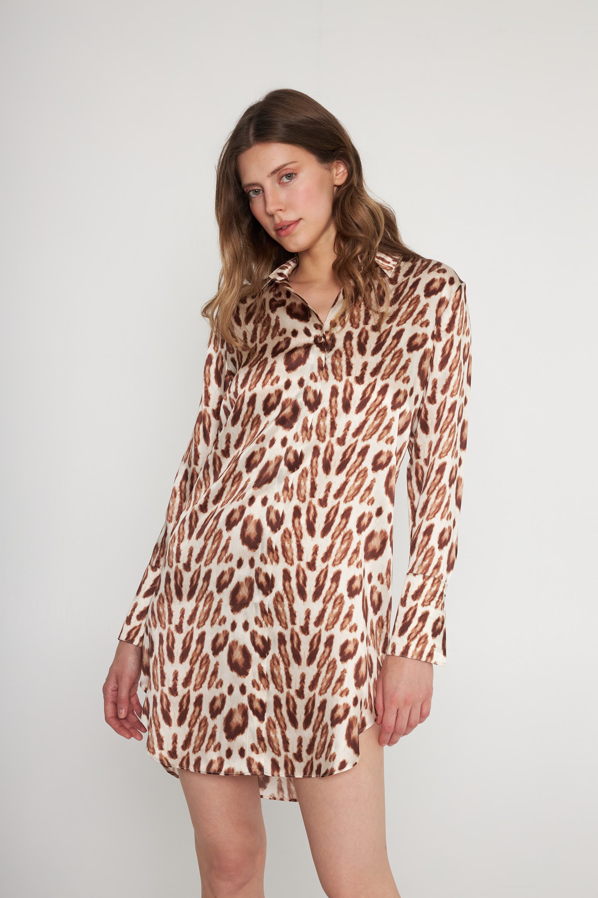 Daria Dress - Oat Leopard