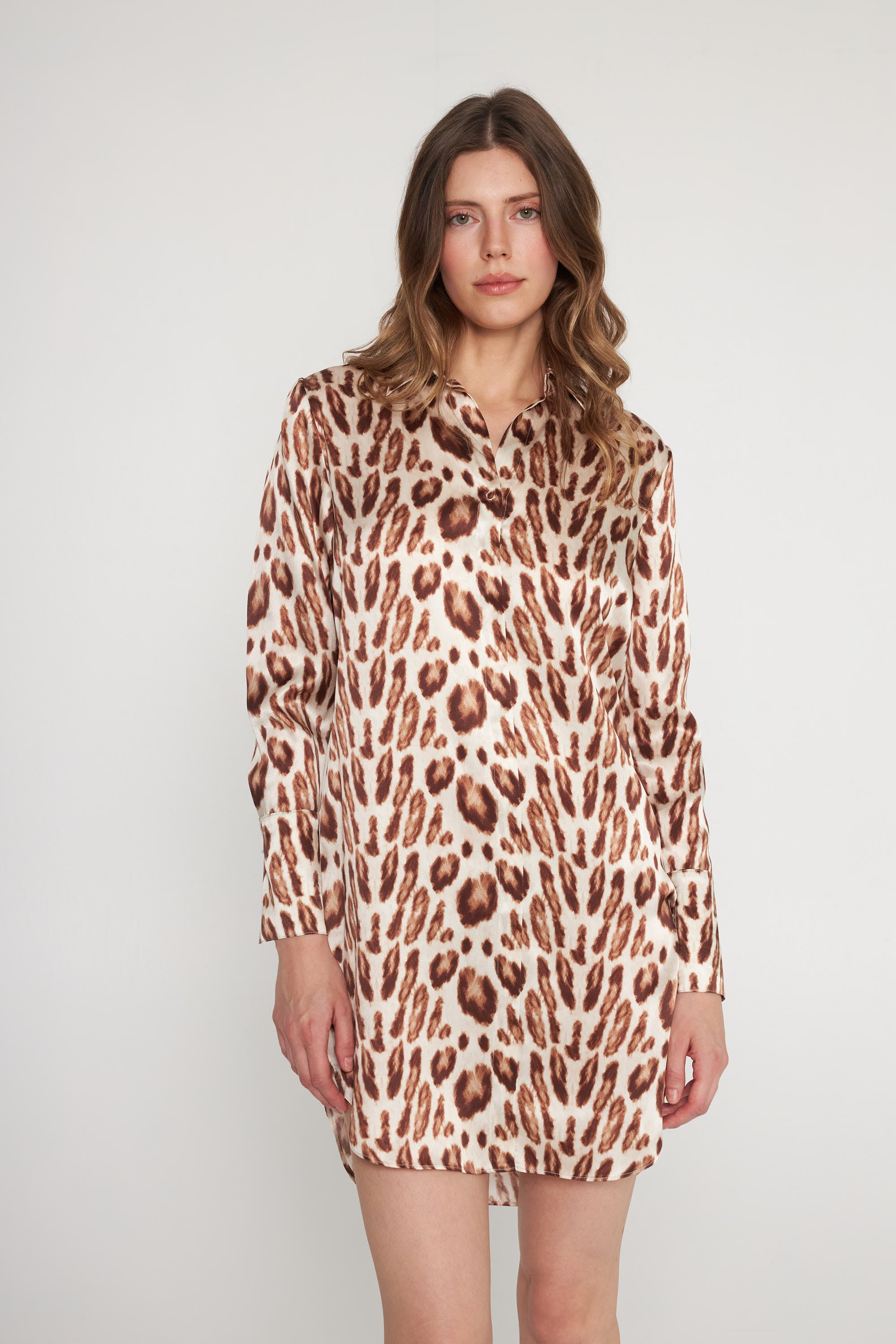 Daria Dress - Oat Leopard