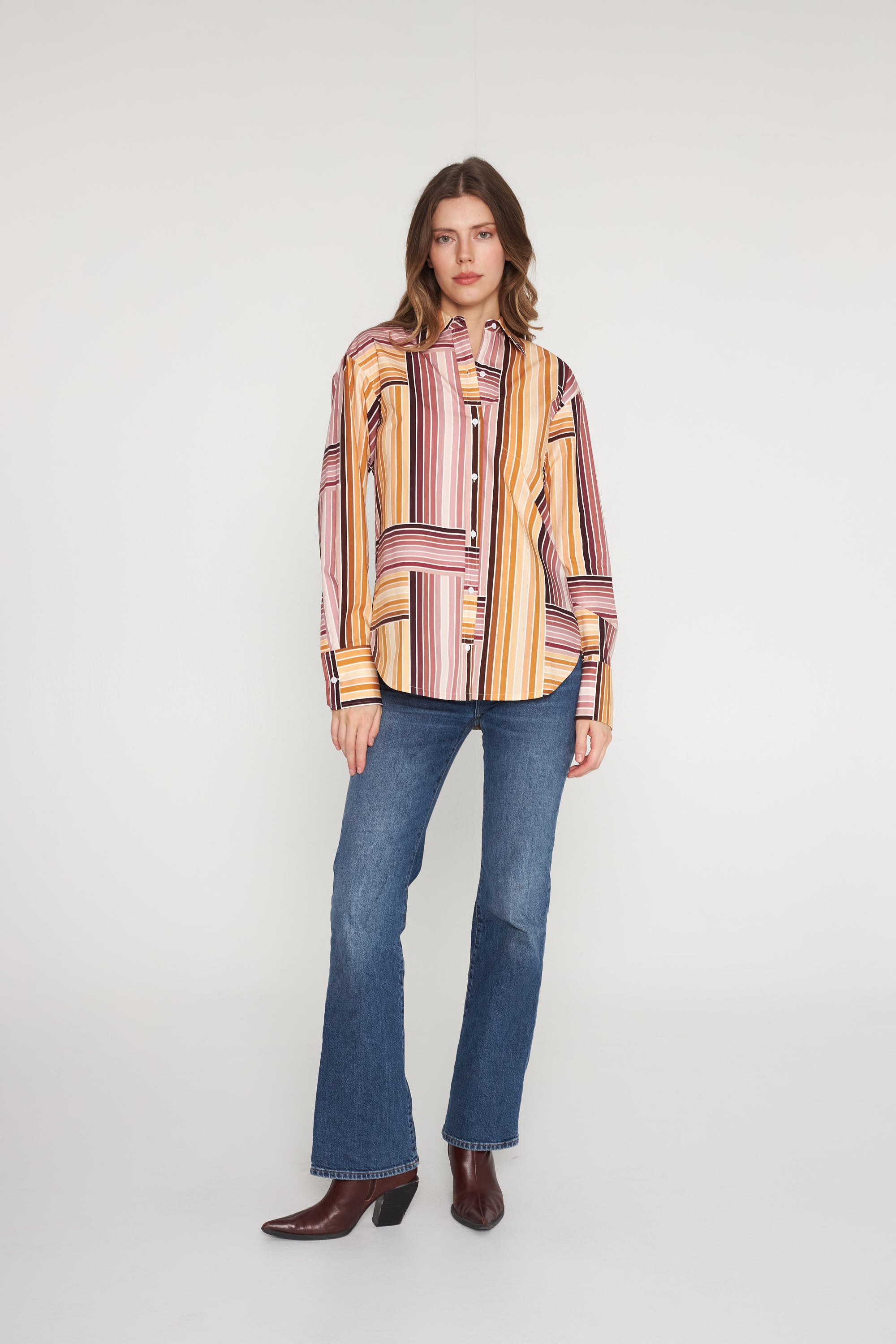 Eli Boyfriend Blouse - Bardot Stripe