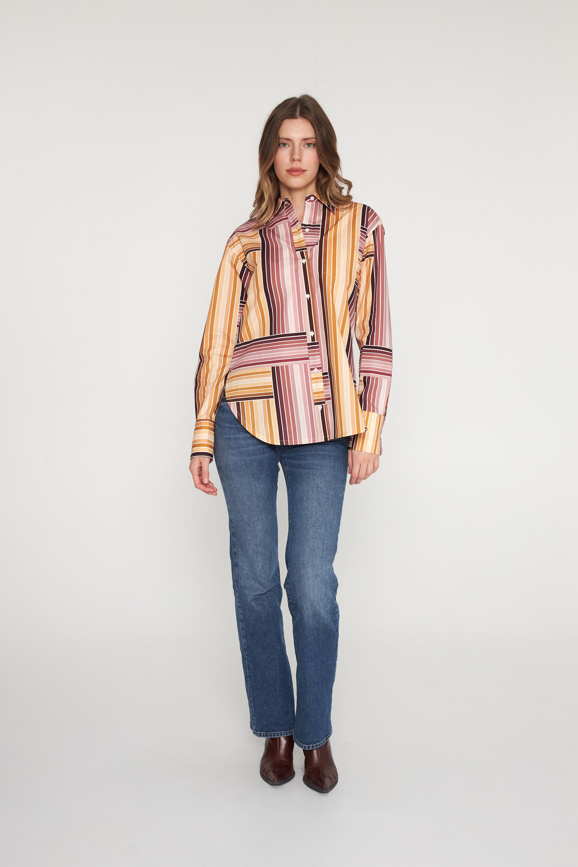 Eli Boyfriend Blouse - Bardot Stripe