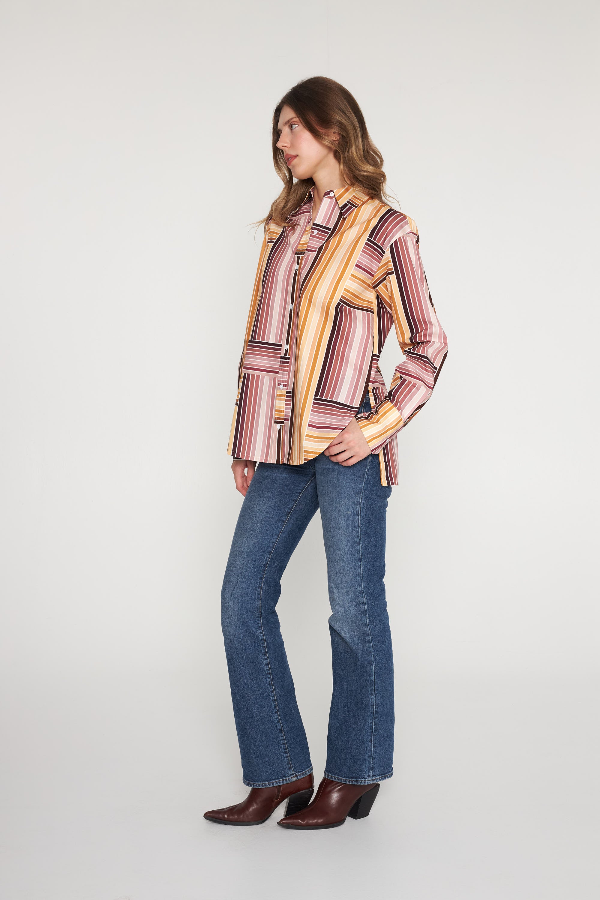 Eli Boyfriend Blouse - Bardot Stripe