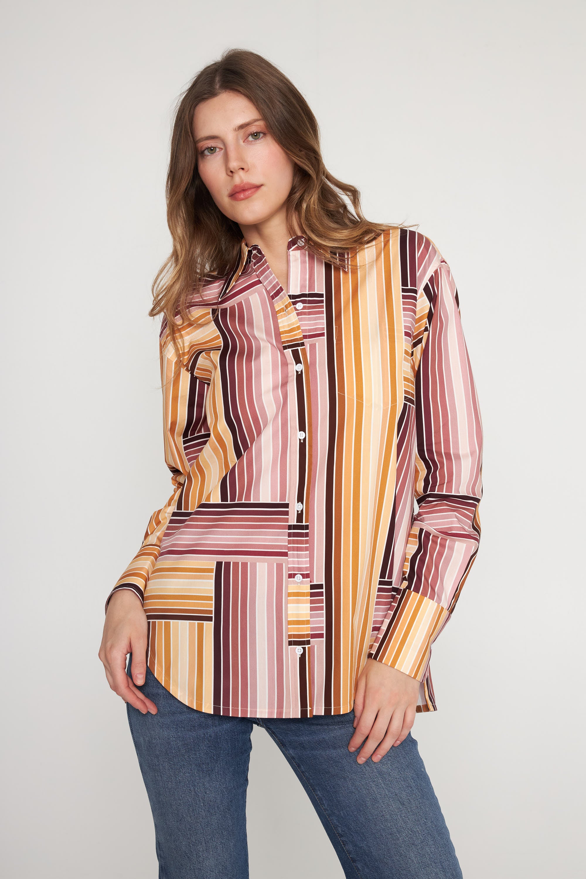 Eli Boyfriend Blouse - Bardot Stripe