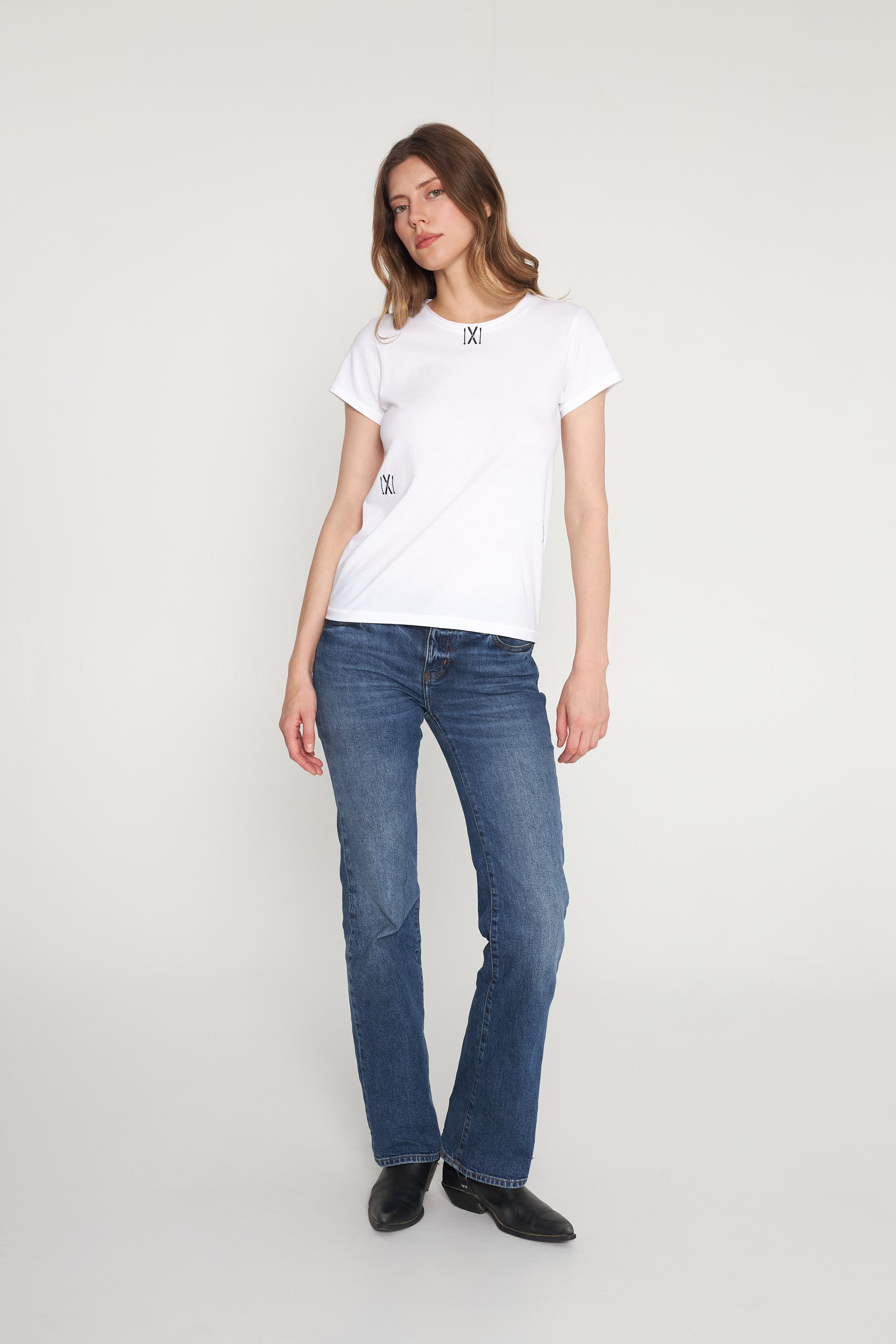 Embroidered Cotton T-Shirt - Skis