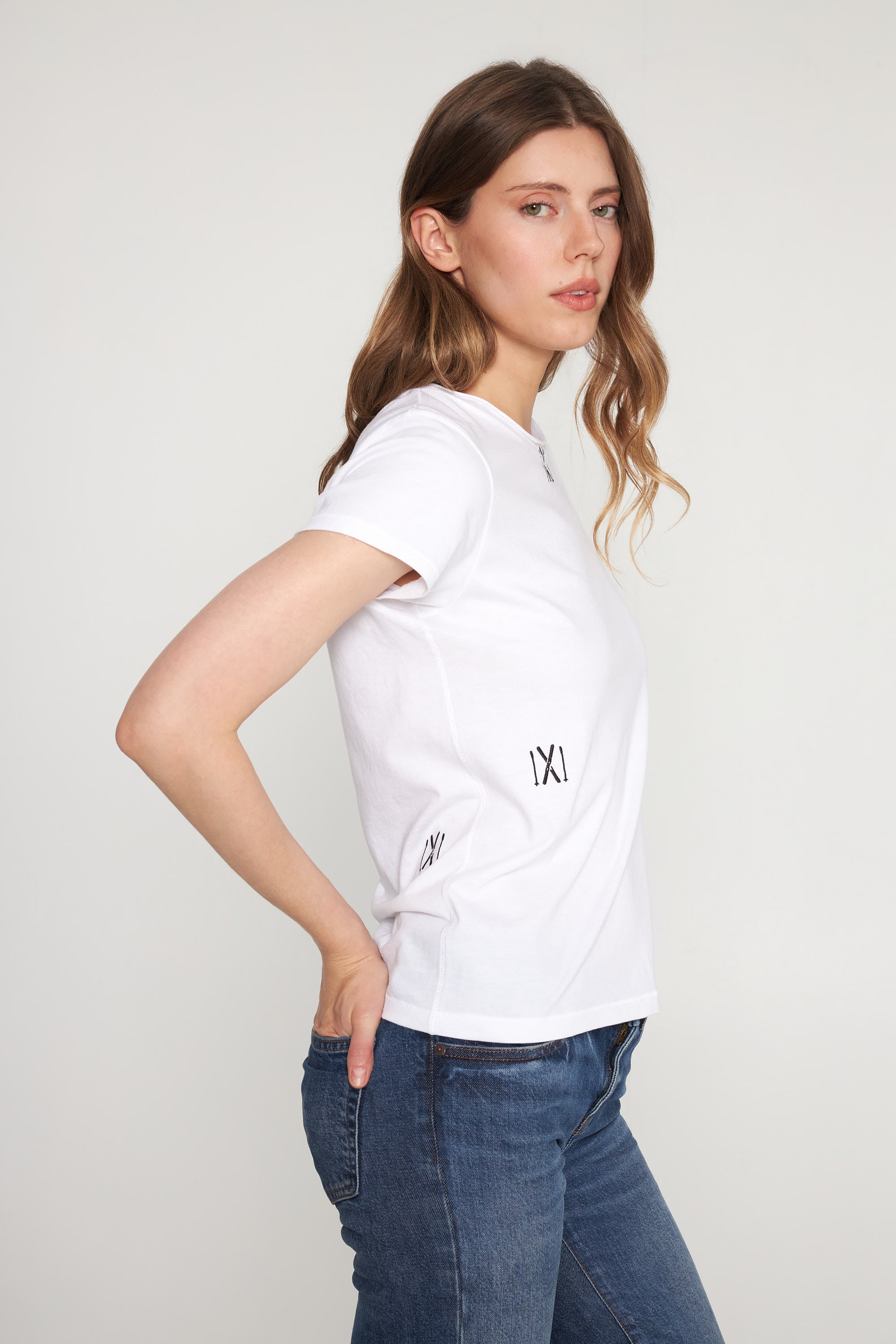 Embroidered Cotton T-Shirt - Skis