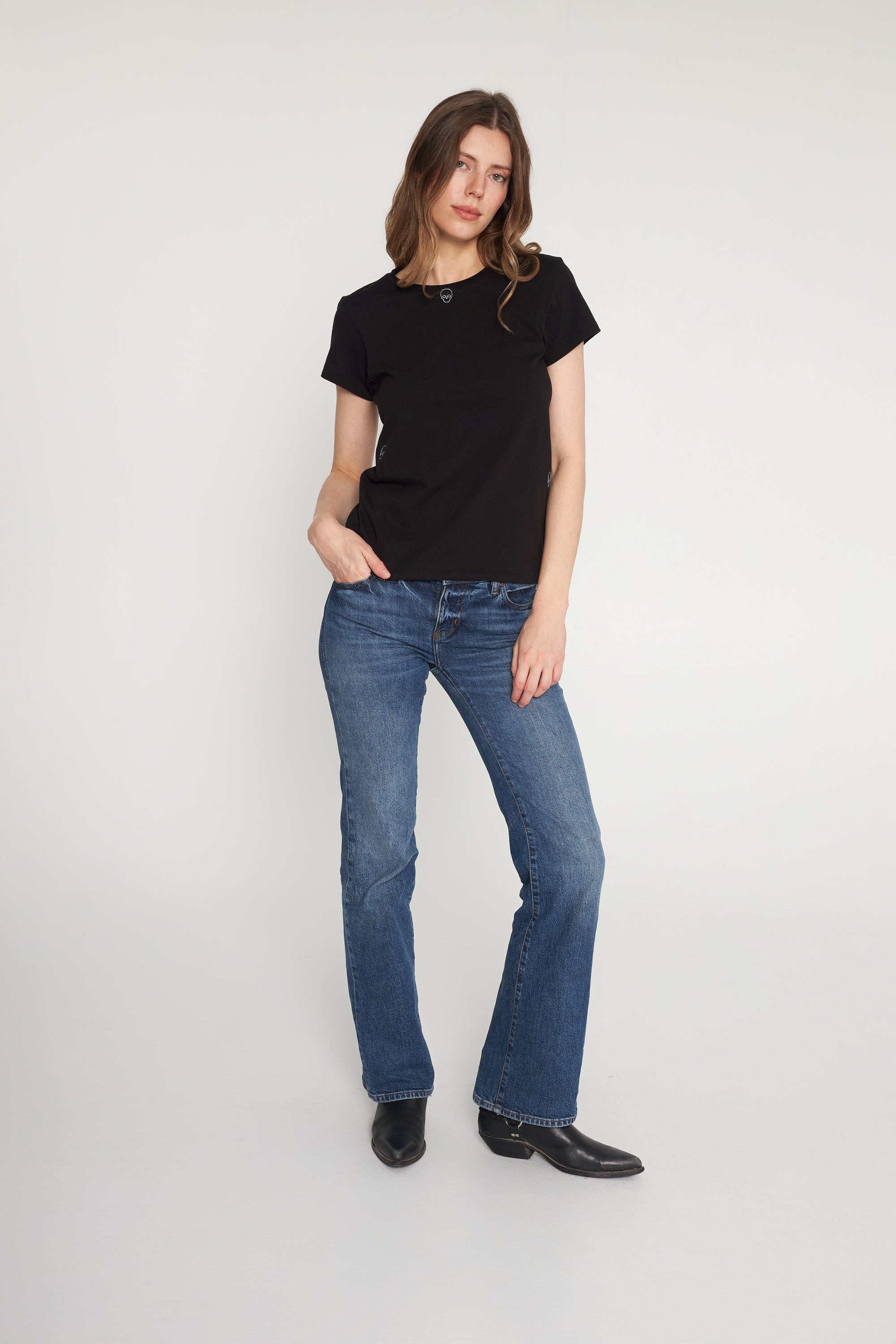 Embroidered Cotton T-Shirt - Skull