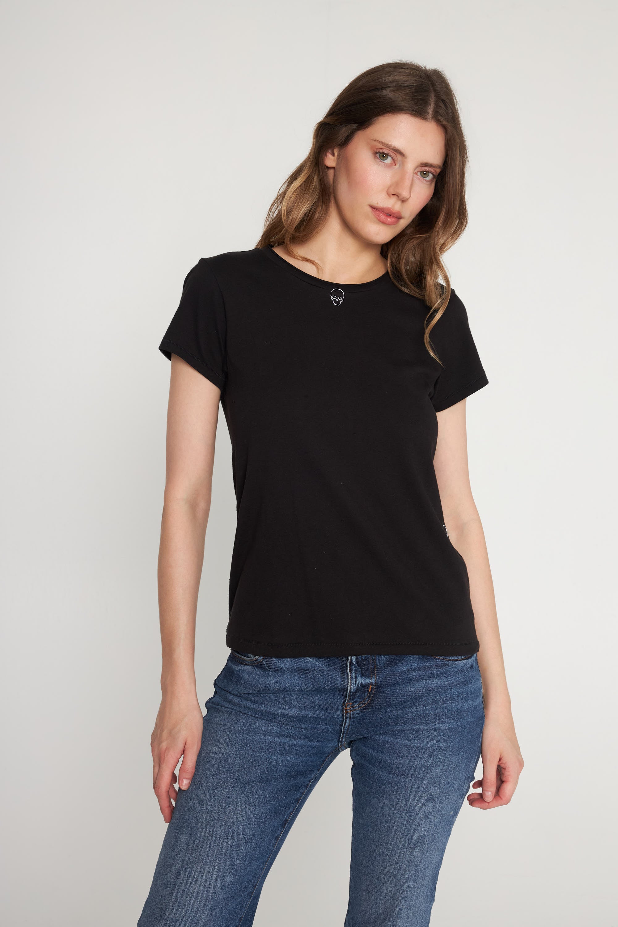 Embroidered Cotton T-Shirt - Skull