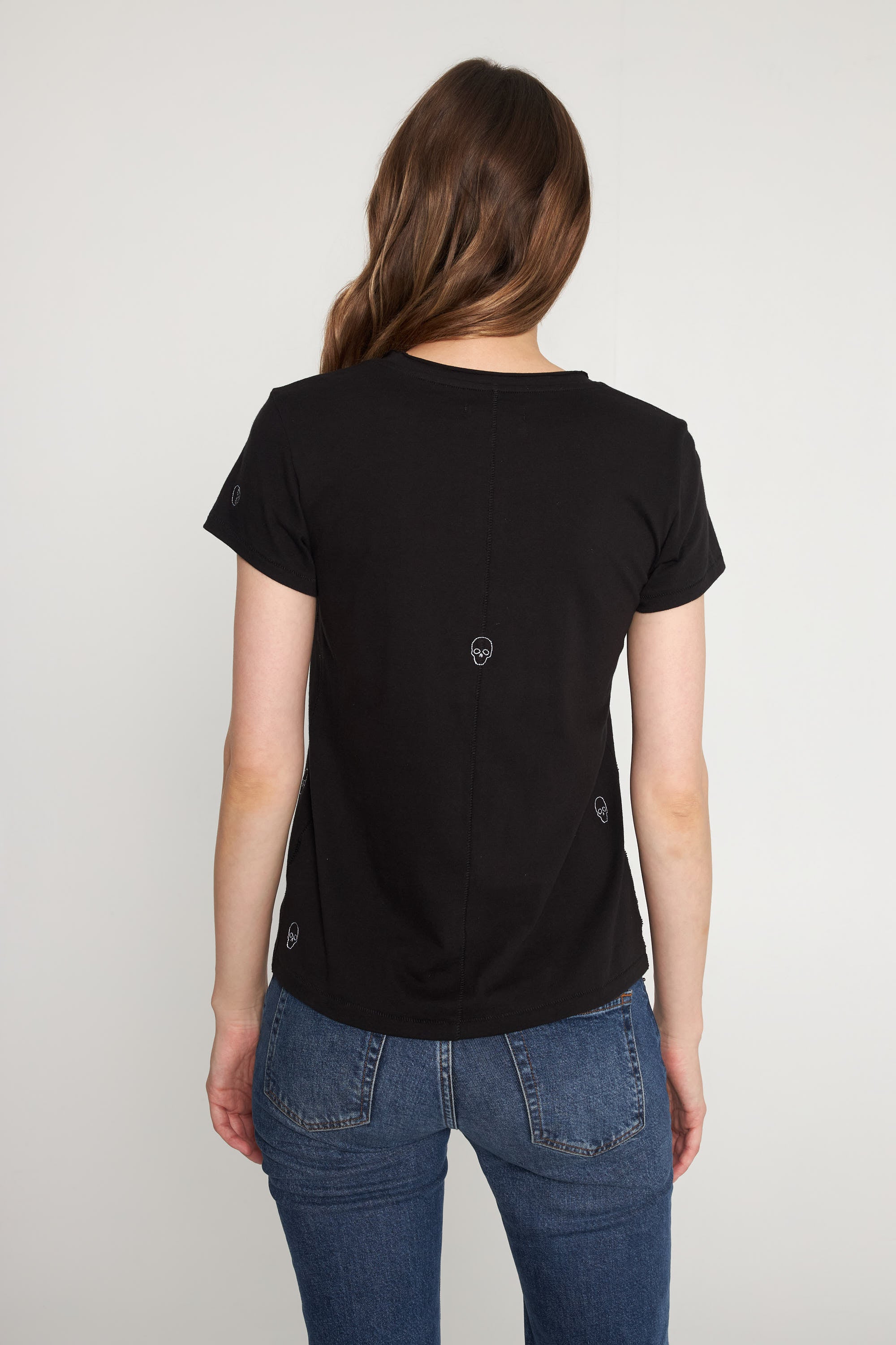Embroidered Cotton T-Shirt - Skull
