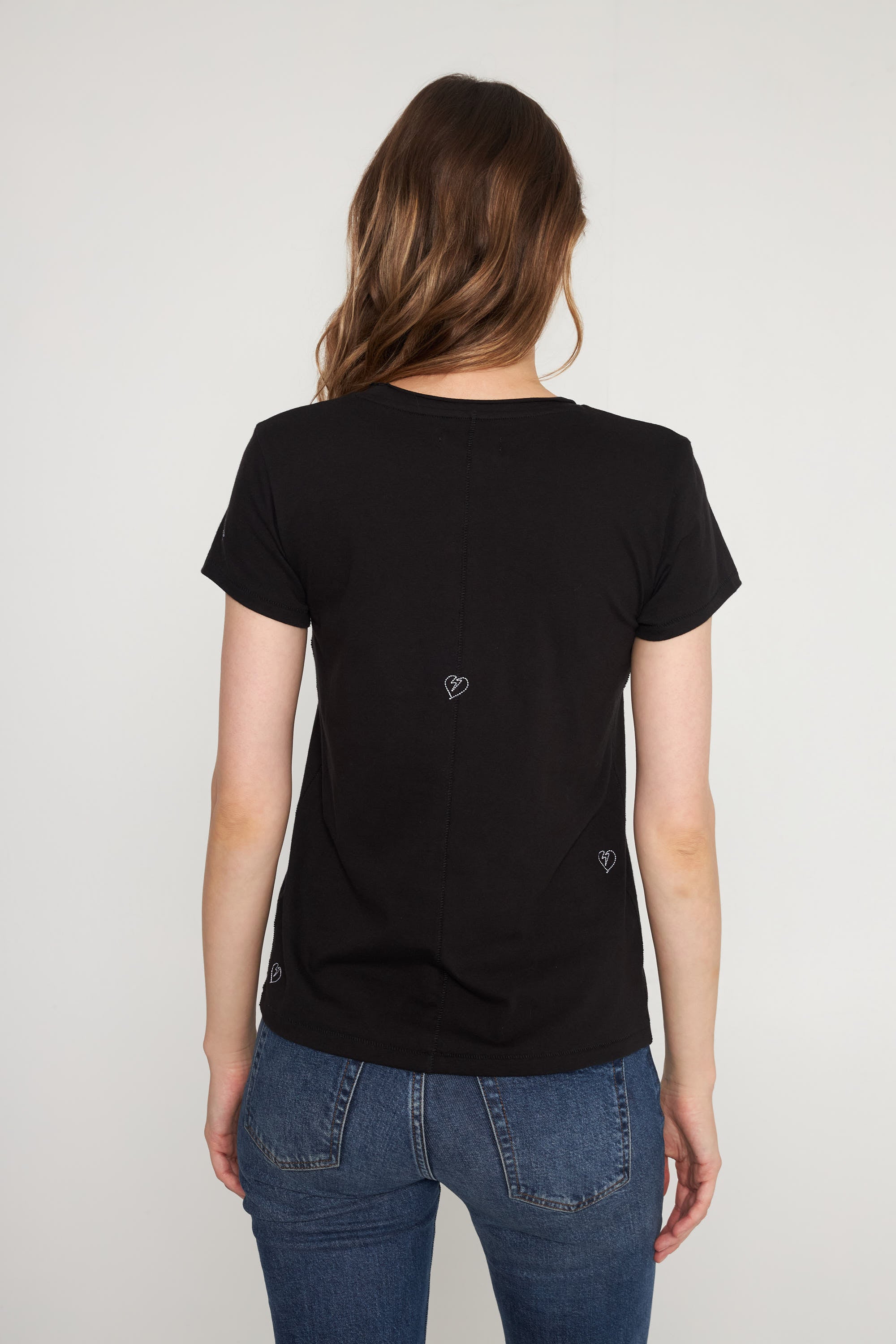 Embroidered Cotton T-Shirt - Bolt Heart