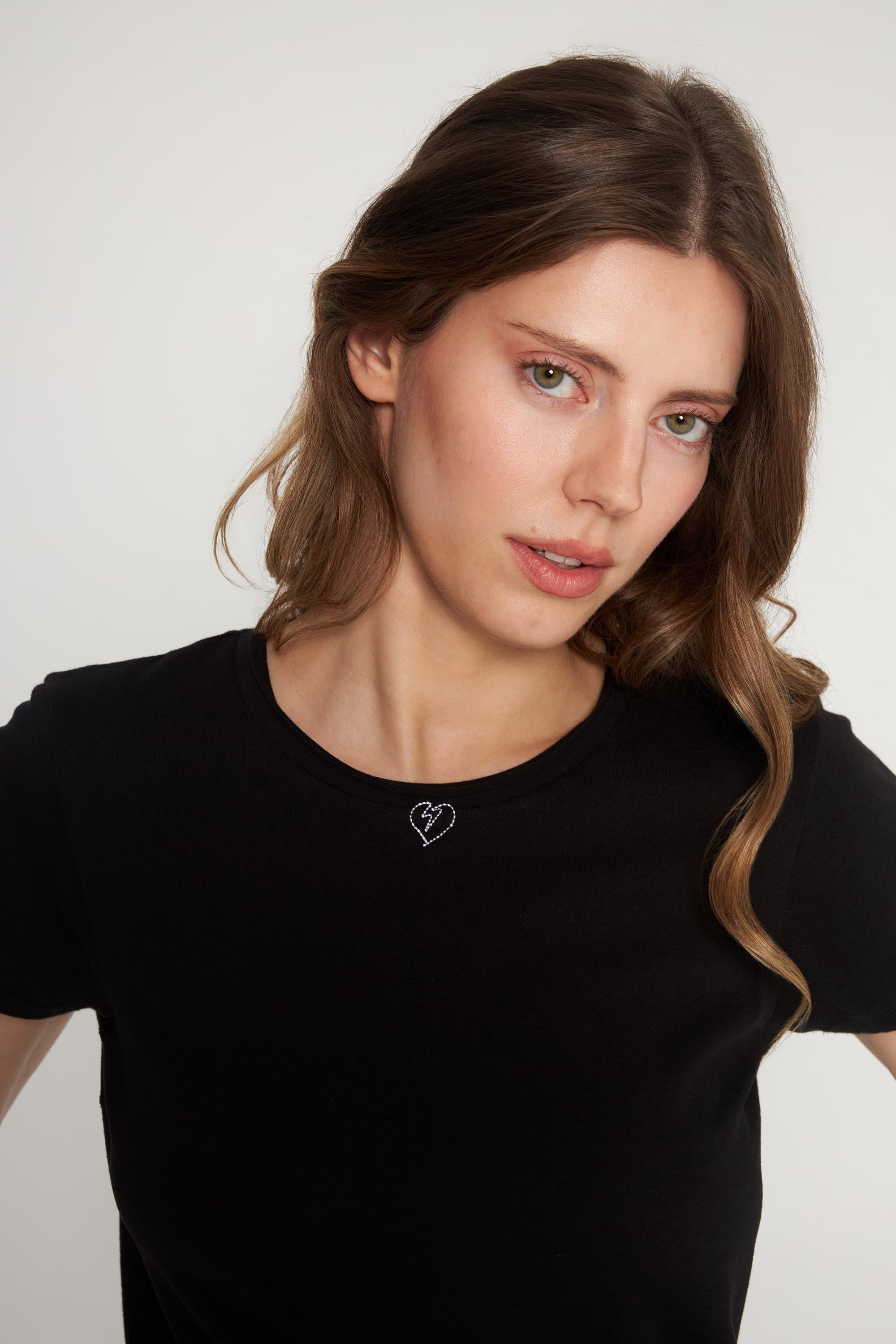 Embroidered Cotton T-Shirt - Bolt Heart