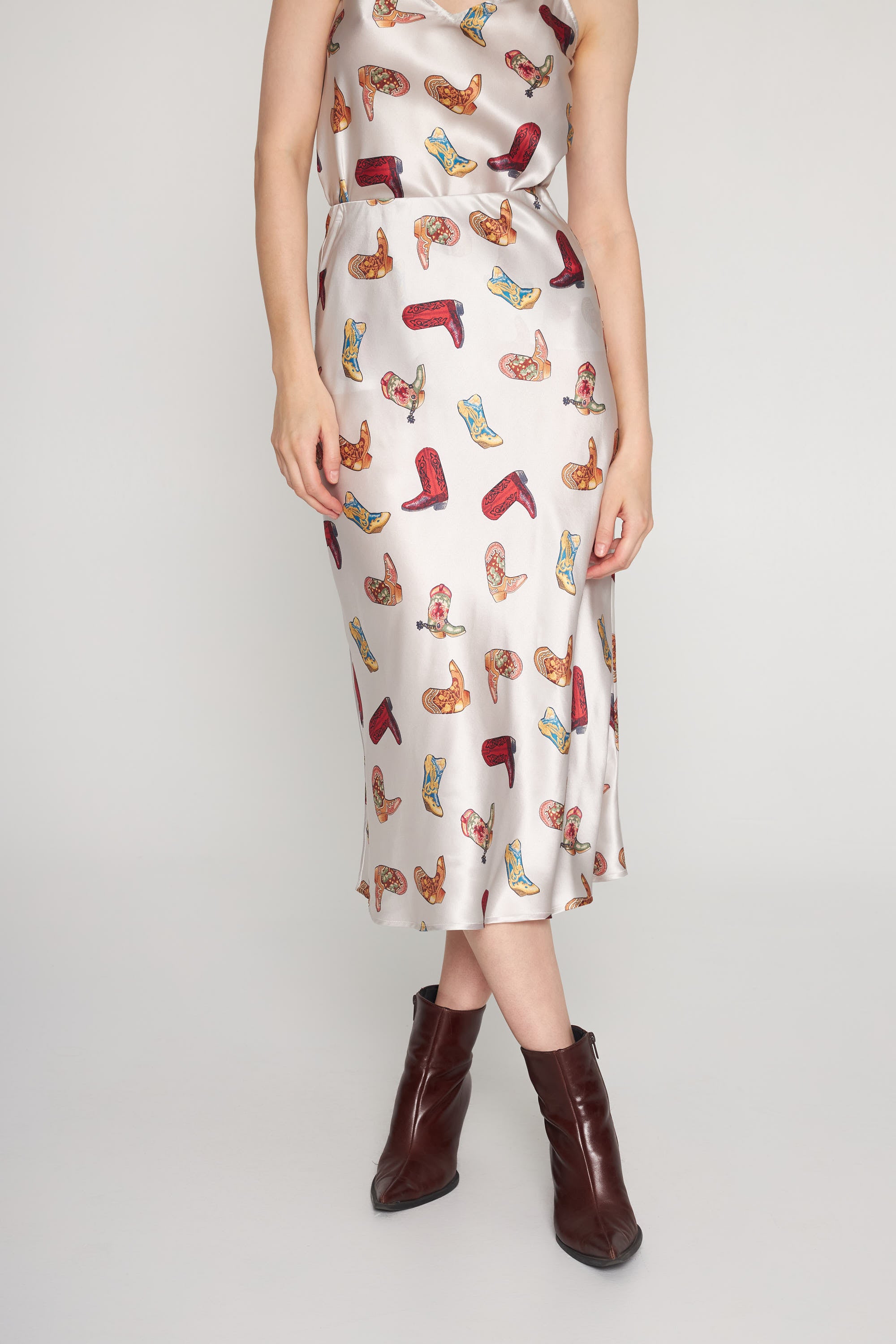 Siena Slip Skirt - Silver Boots