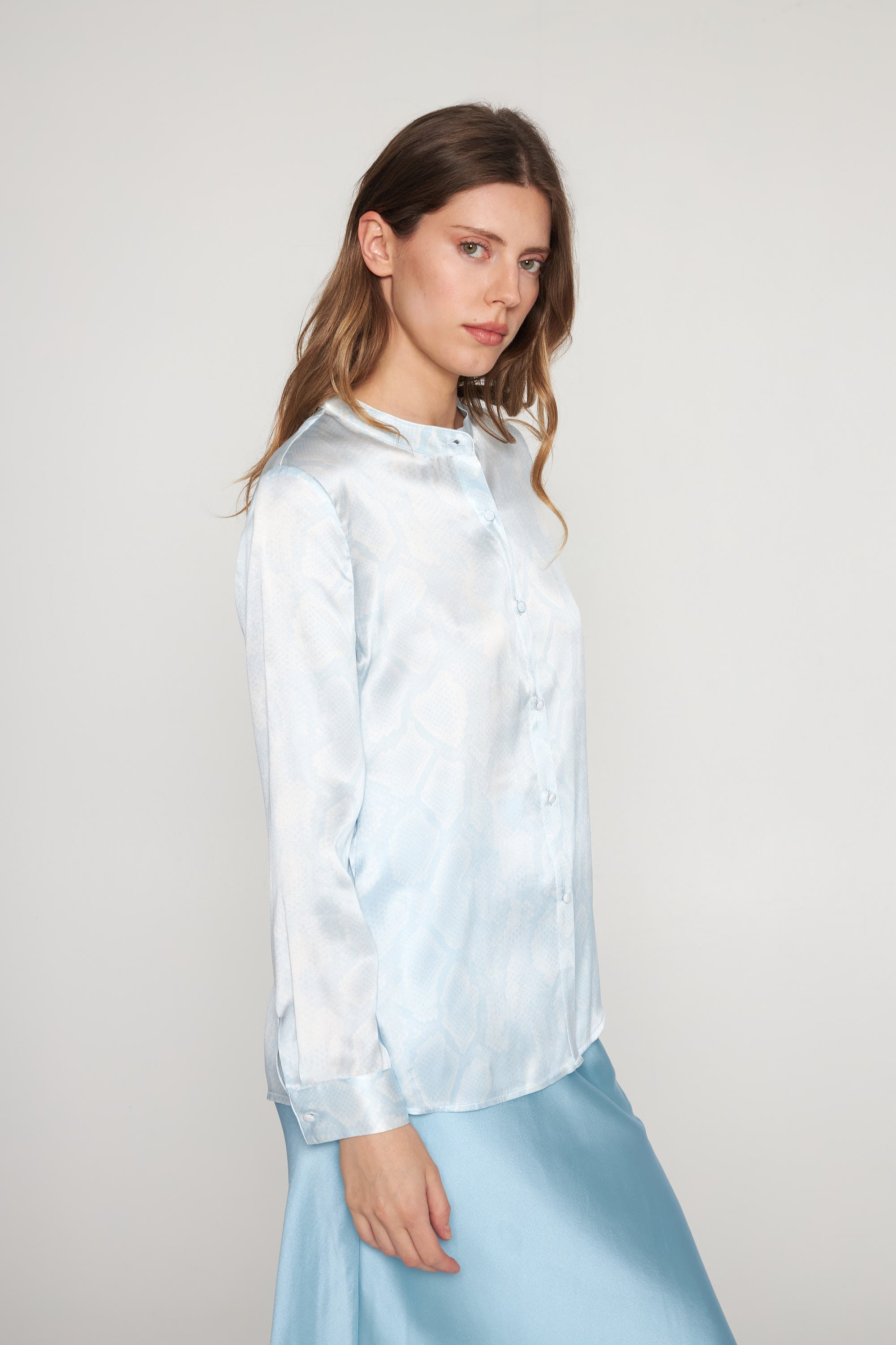 Laura Blouse - Sky Blue Snake