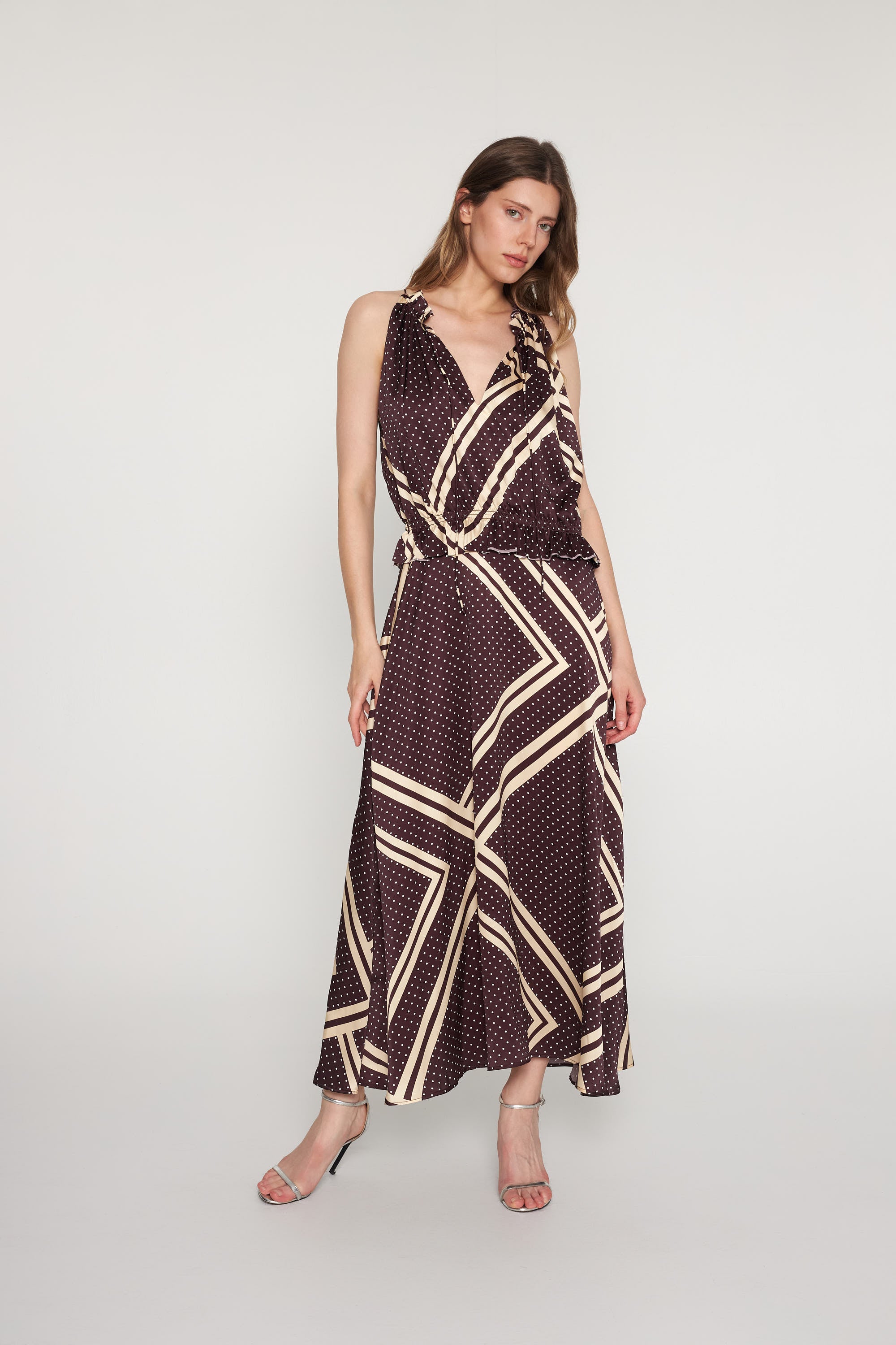 Sofia Dress - Bardot Polka