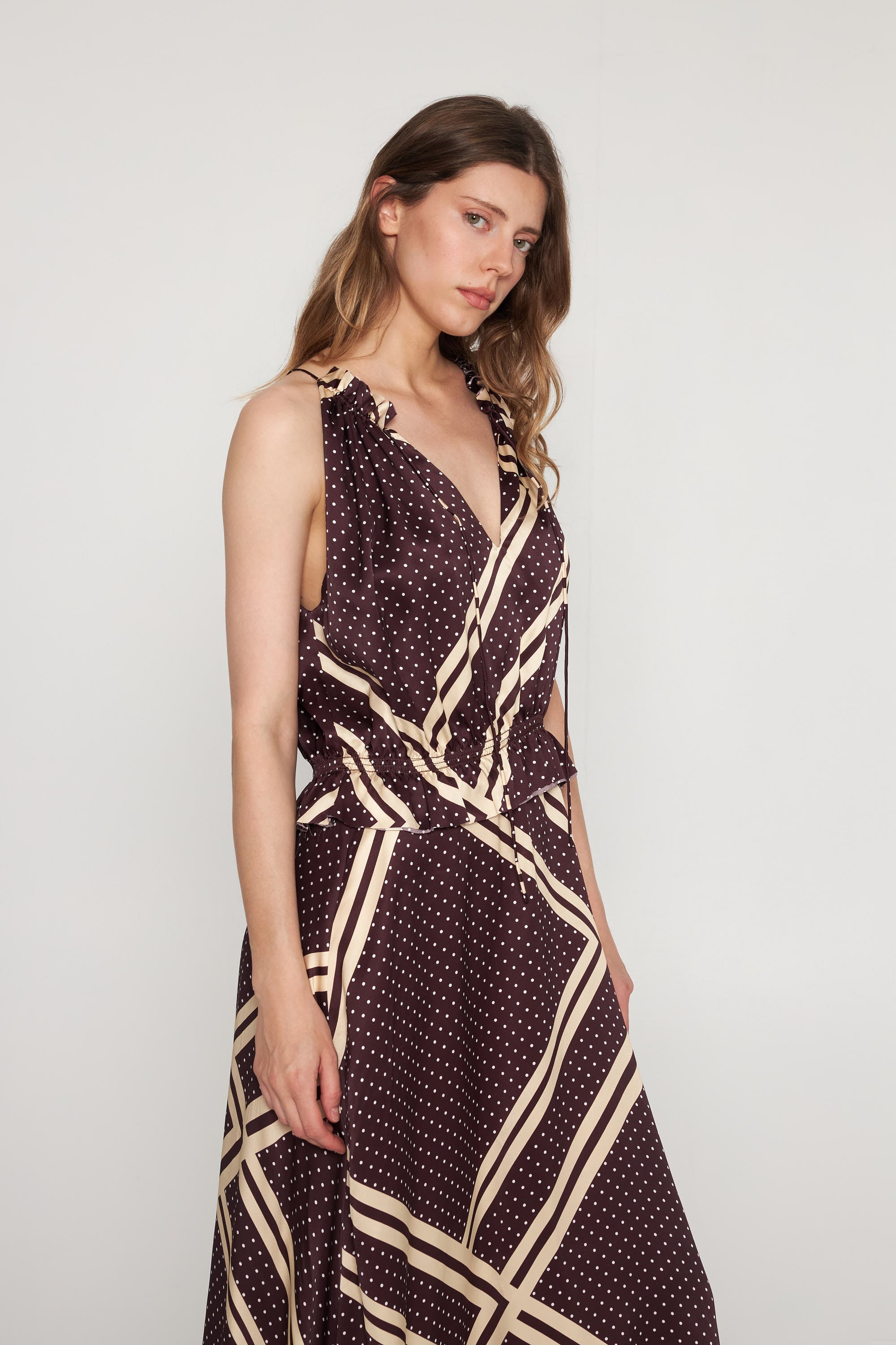 Sofia Dress - Bardot Polka