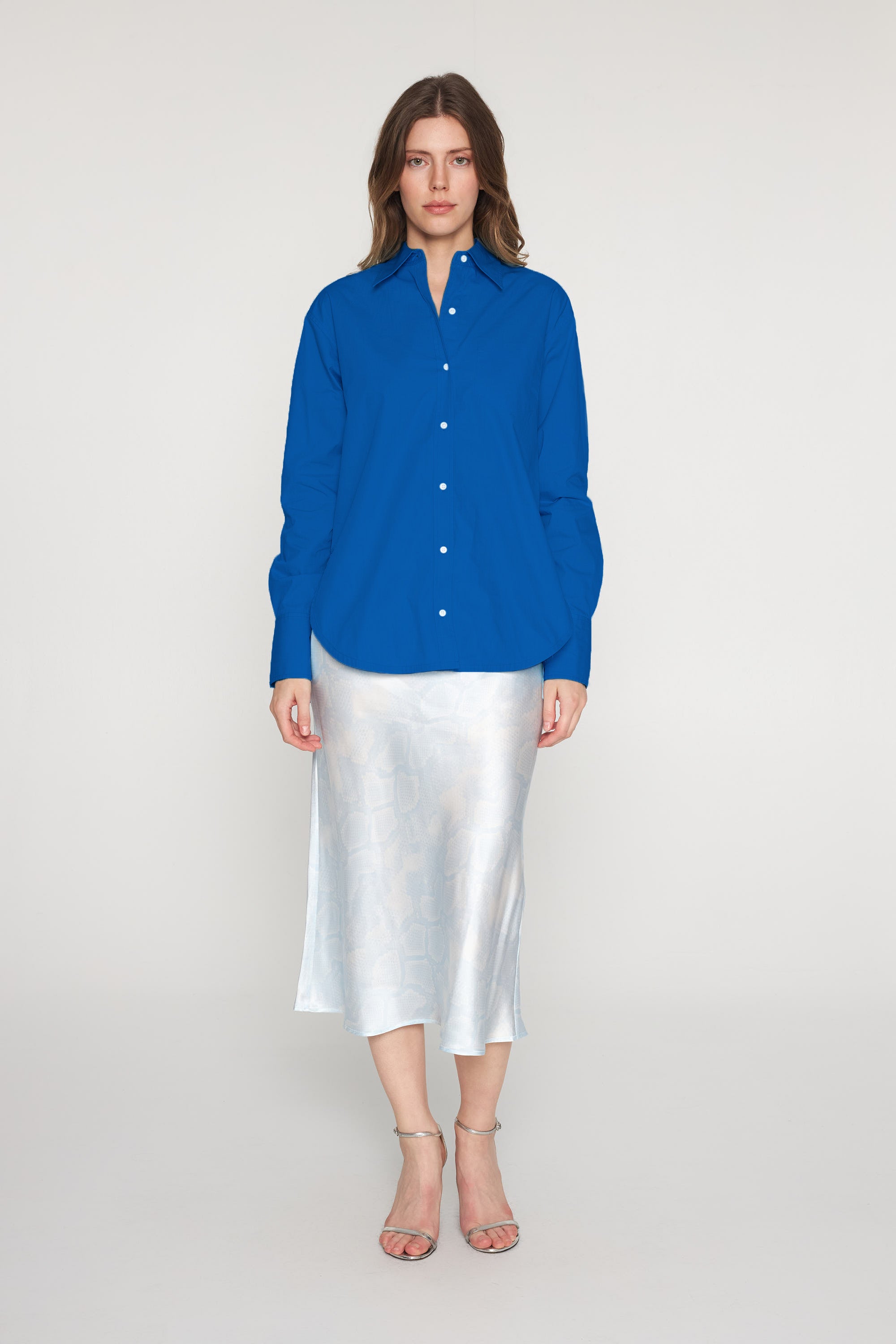 Eli Boyfriend Blouse - Cerulean Blue