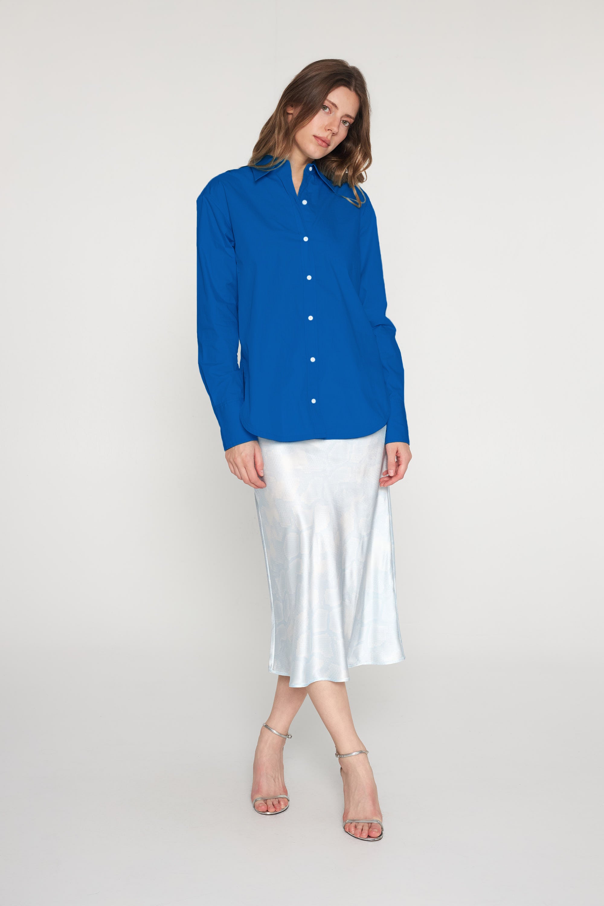 Eli Boyfriend Blouse - Cerulean Blue