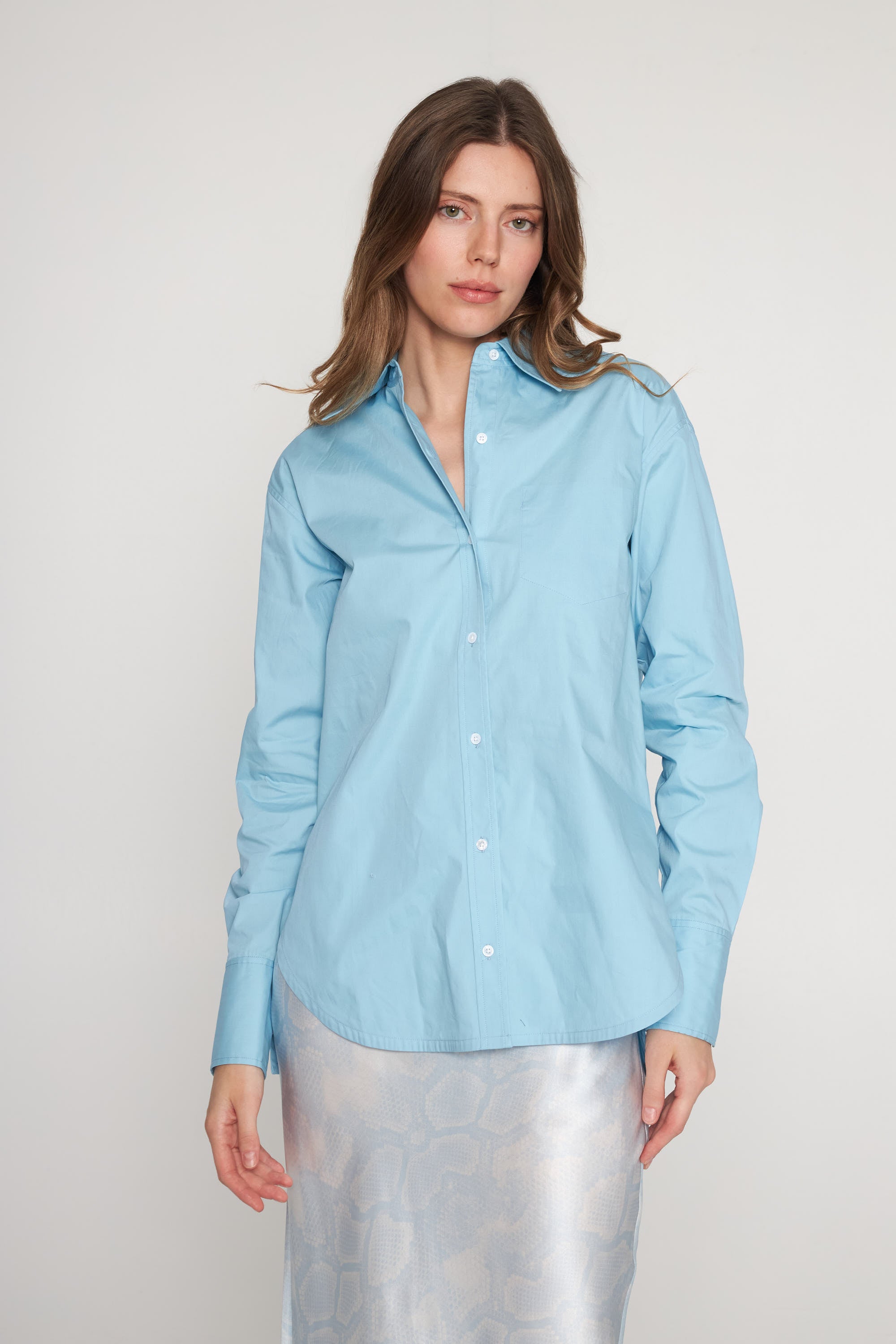 Eli Boyfriend Blouse - Sky Blue