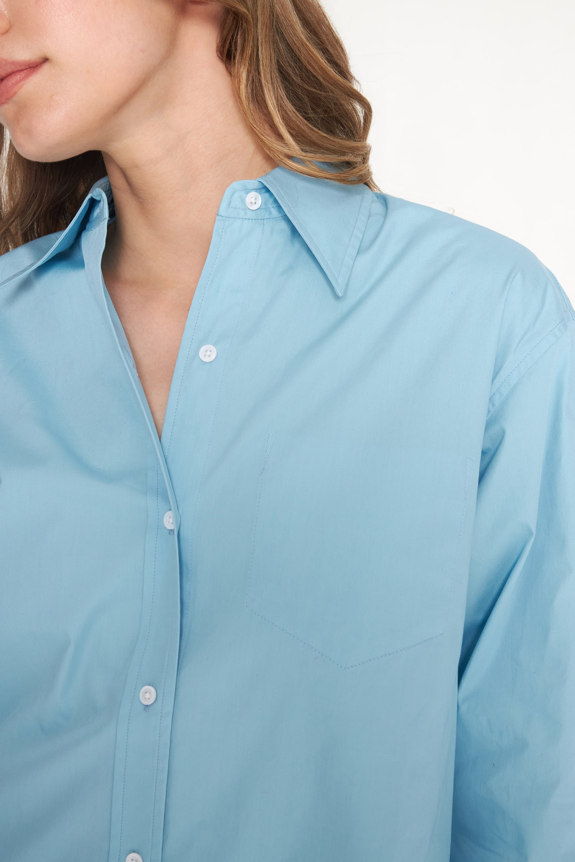 Eli Boyfriend Blouse - Sky Blue
