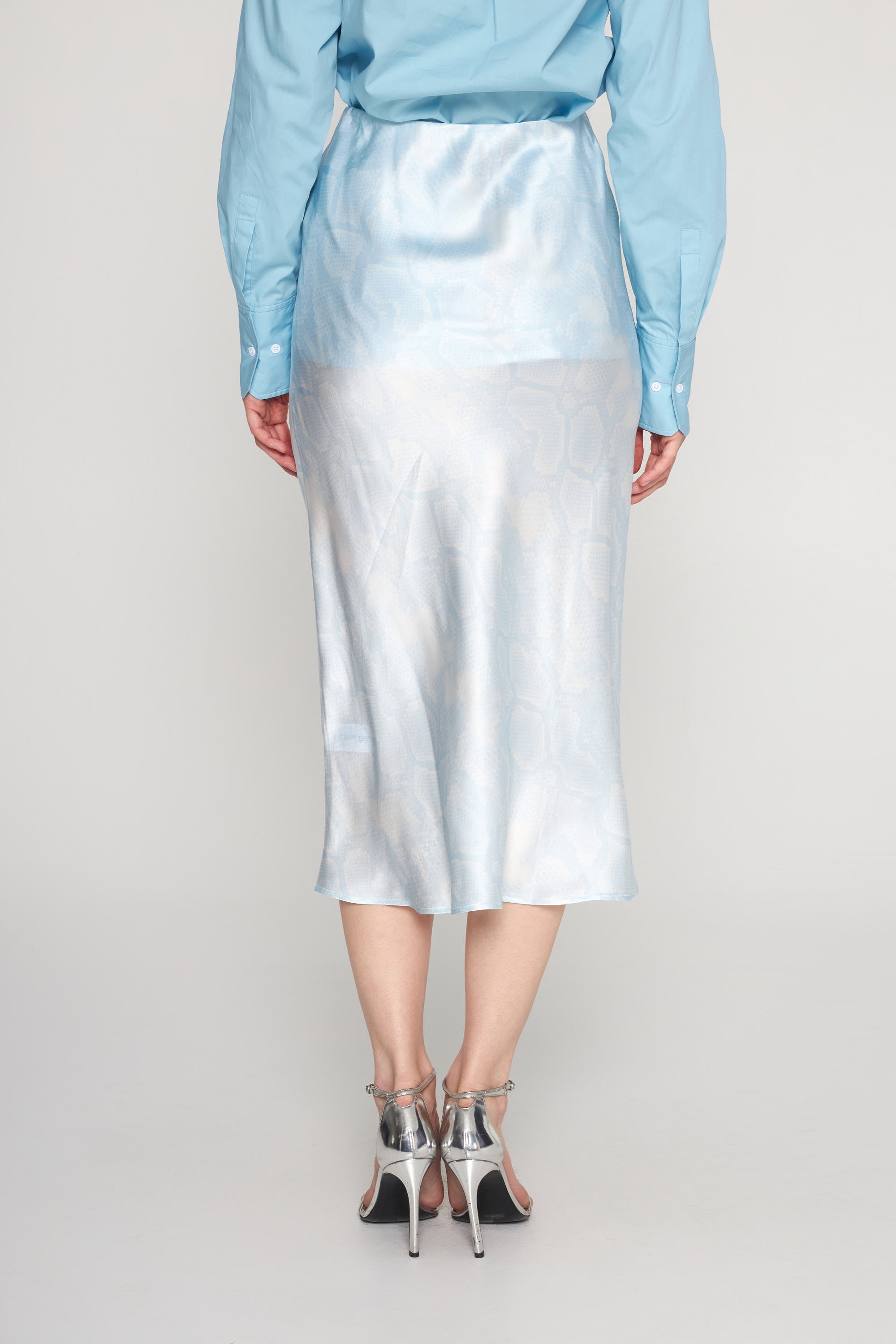 Siena Slip Skirt - Sky Blue Snake