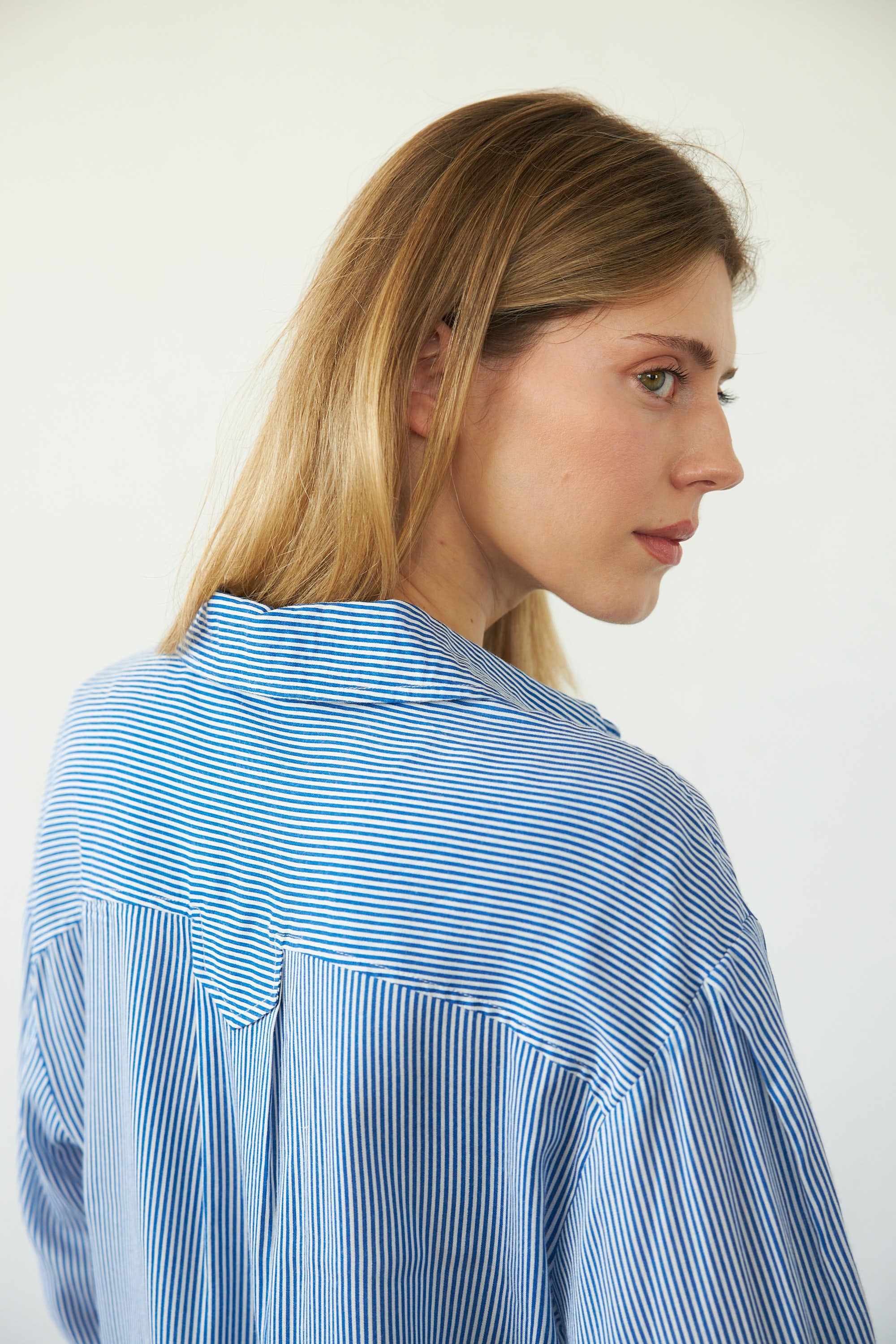Daria Boyfriend Blouse - Blue Stripe