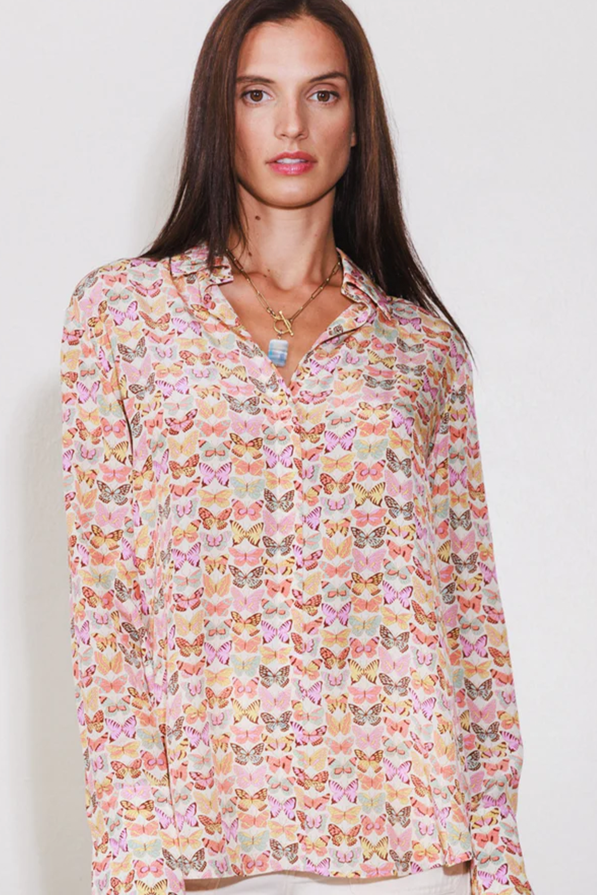 トップス Bonjour diary  Butterfly blouse  8Y Butterfly Blouse Pastel Garden (S4, 6, 8, 10) - Little