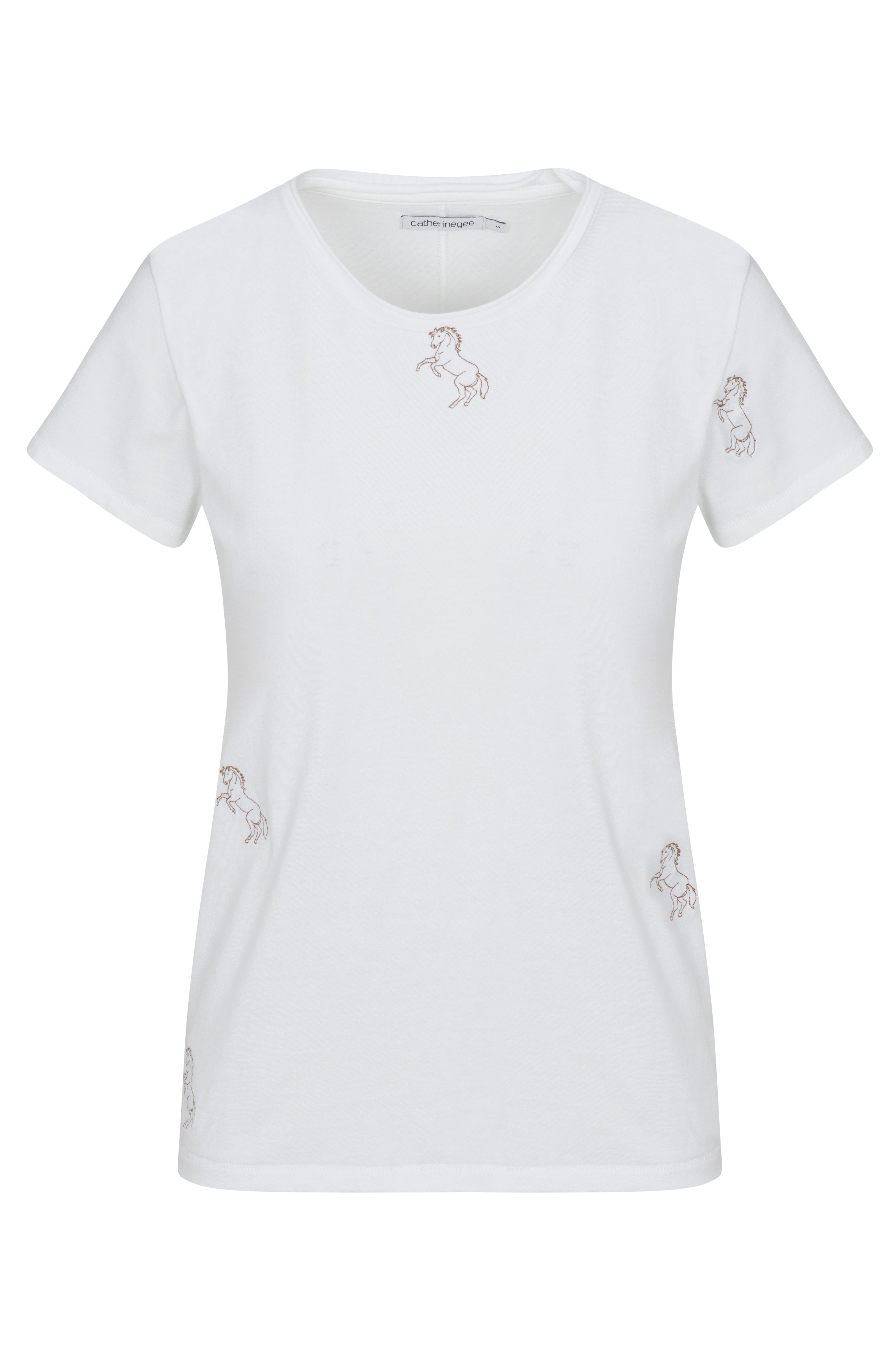 Embroidered Cotton T-Shirt - Horse