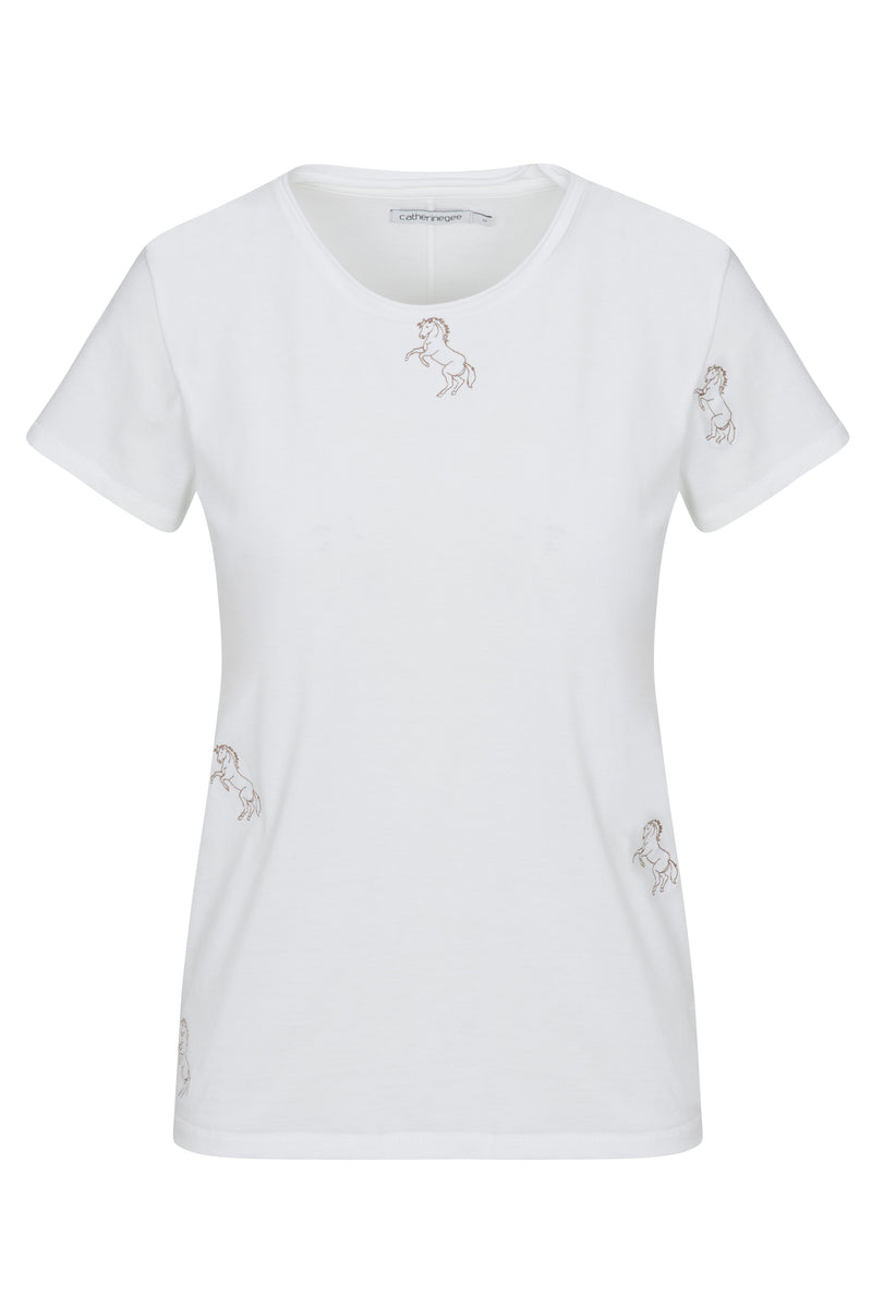 Embroidered Cotton T-Shirt - Horse