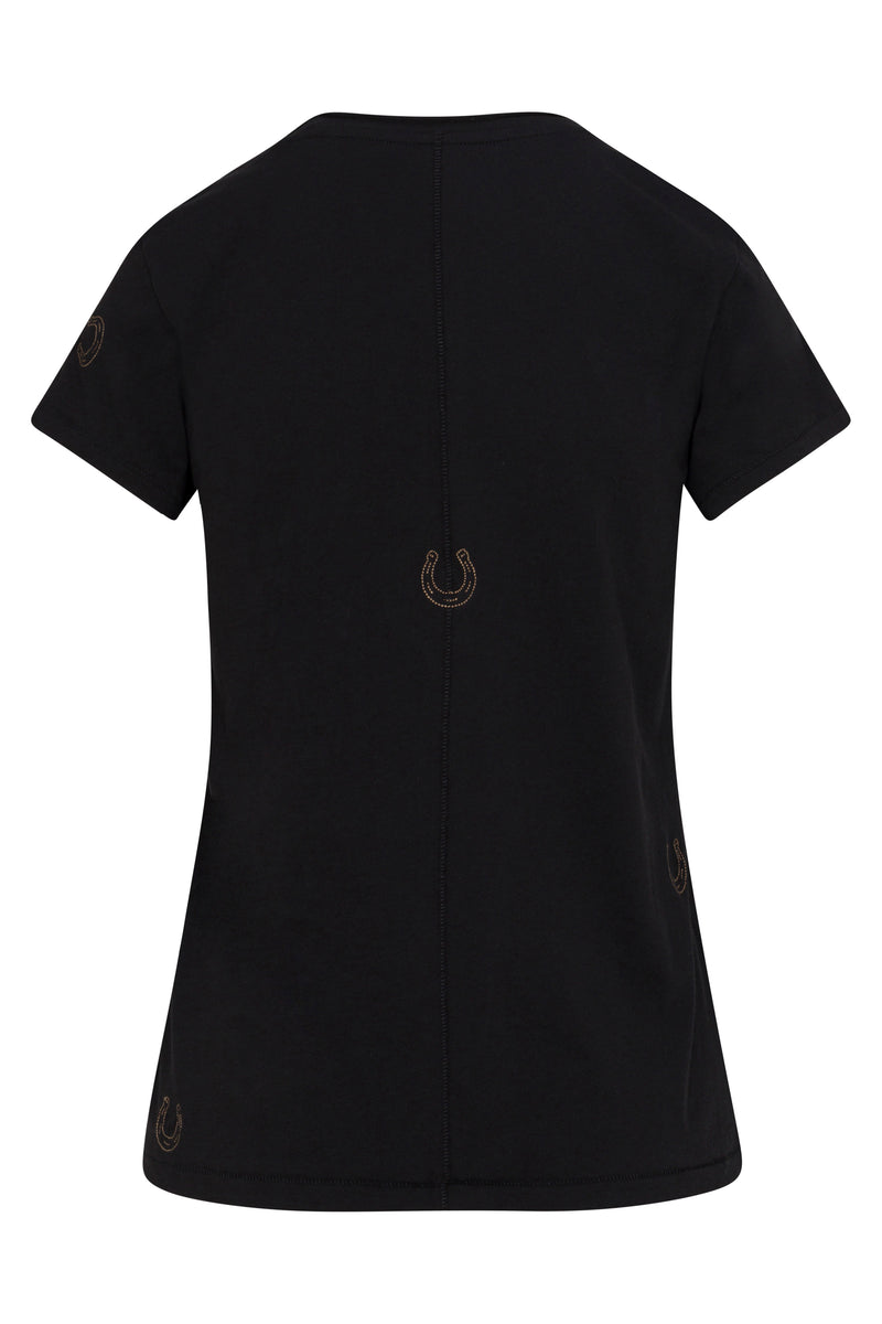 Embroidered Cotton T-Shirt - Black Horseshoe
