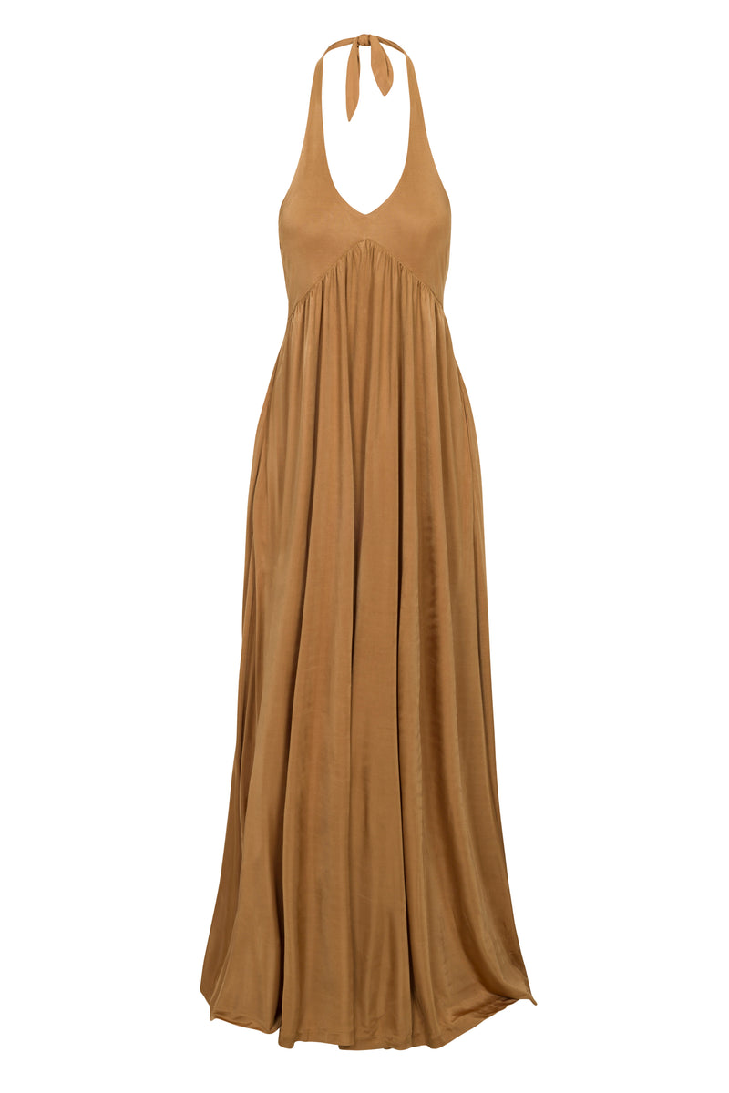 Anna Halter Dress - Bronze