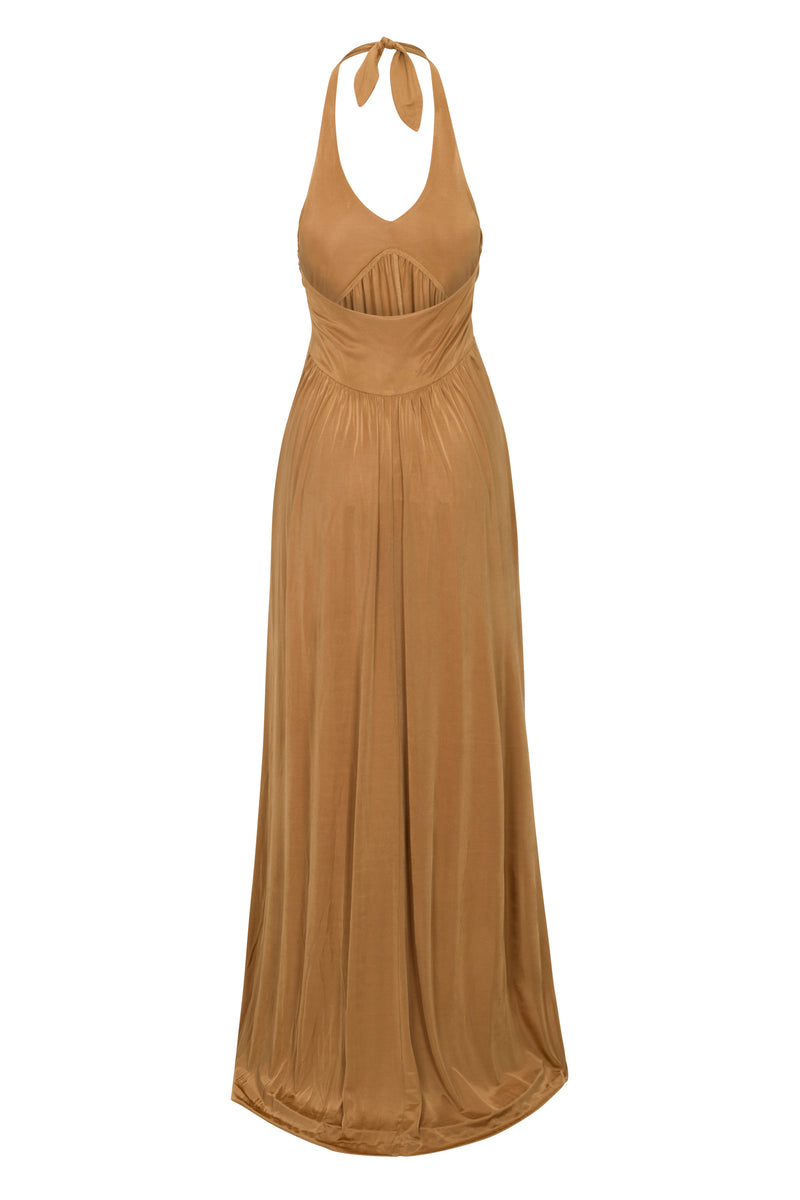 Anna Halter Dress - Bronze