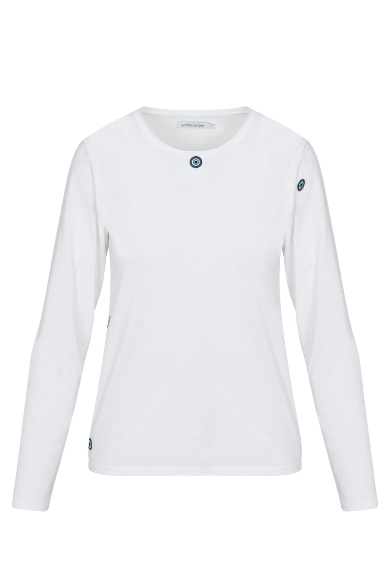 Embroidered Cotton T-Shirt Long Sleeve - Third Eye