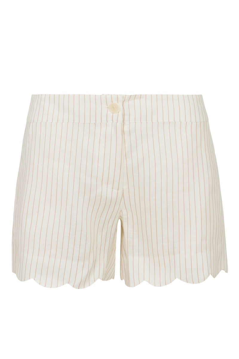 Savannah Short - Mocha Pinstripe