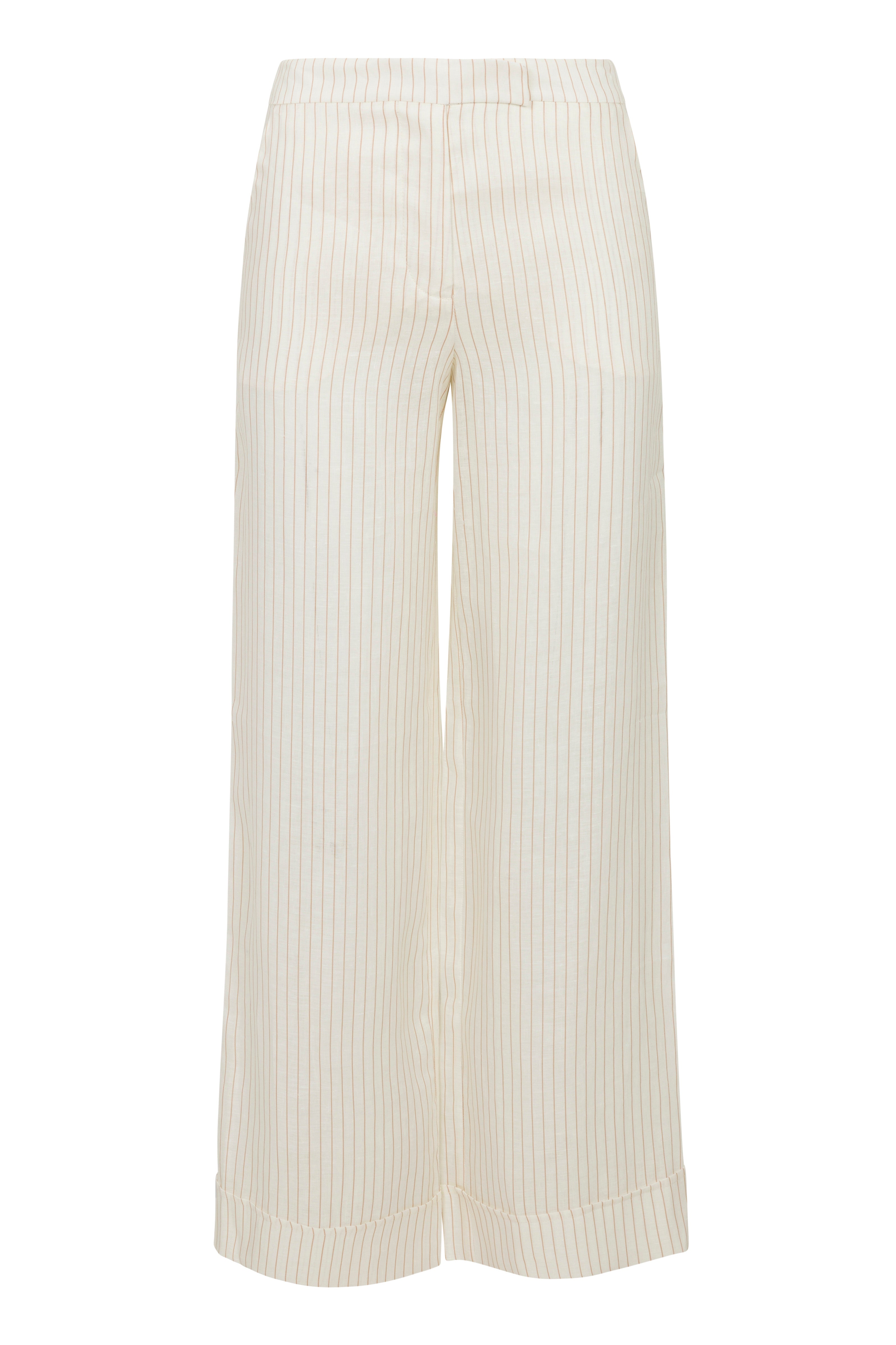 Stella Pant - Mocha Pinstripe