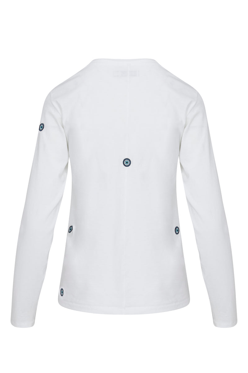 Embroidered Cotton T-Shirt Long Sleeve - Third Eye