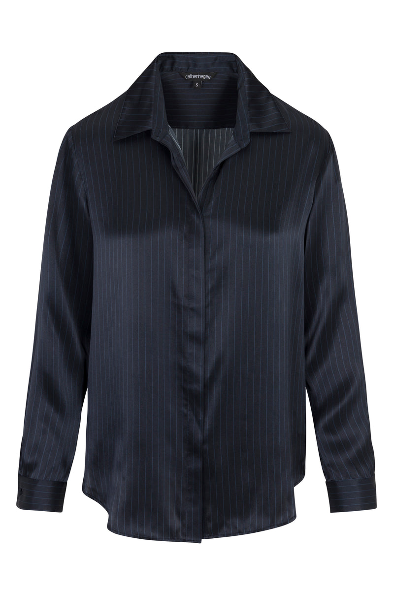 Sophie Blouse - Navy Pinstripe